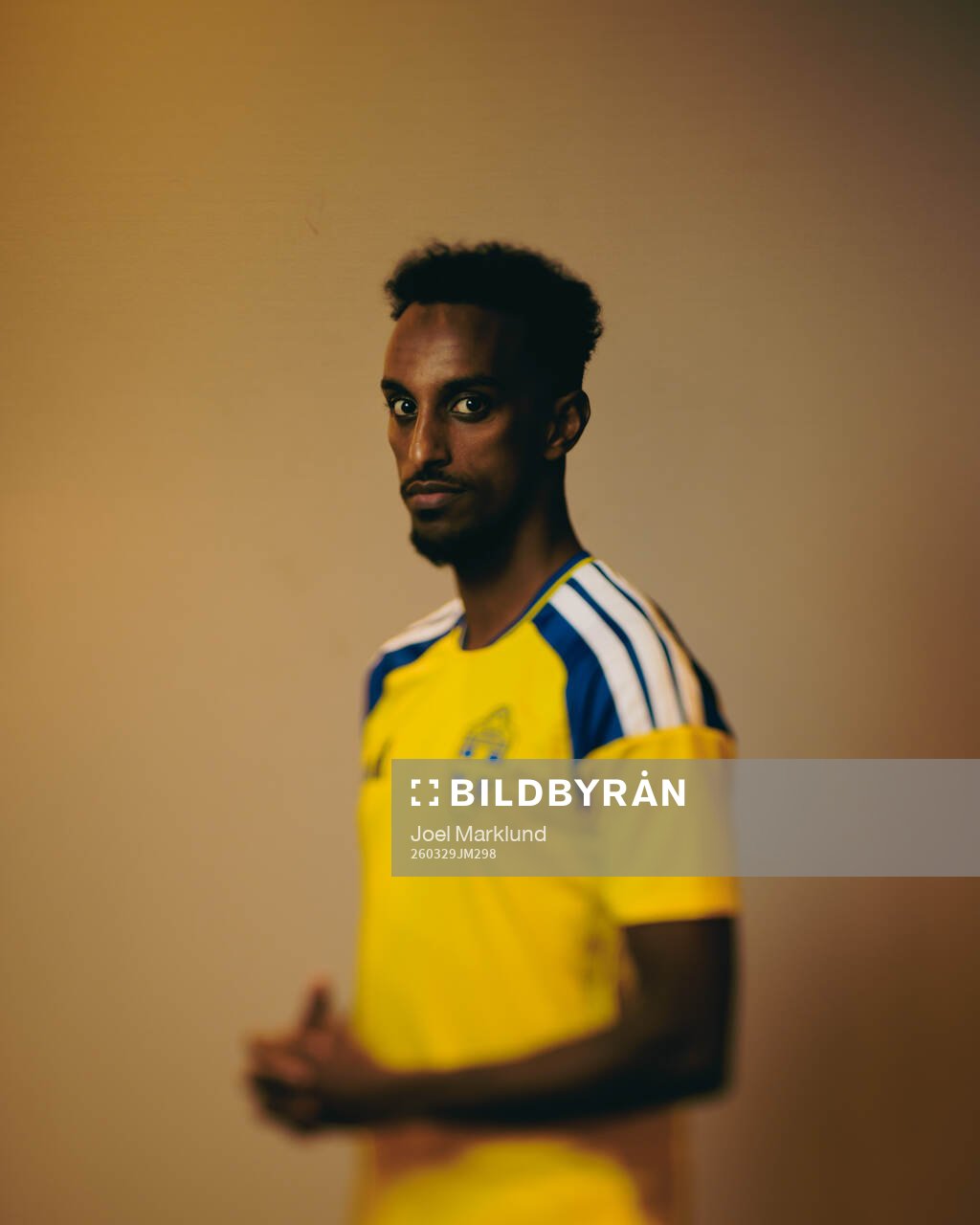 Taha Abdi Ali of the Swedish national football team poses