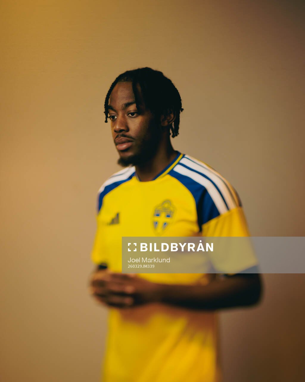 Anthony Elanga of the Swedish national football team poses
