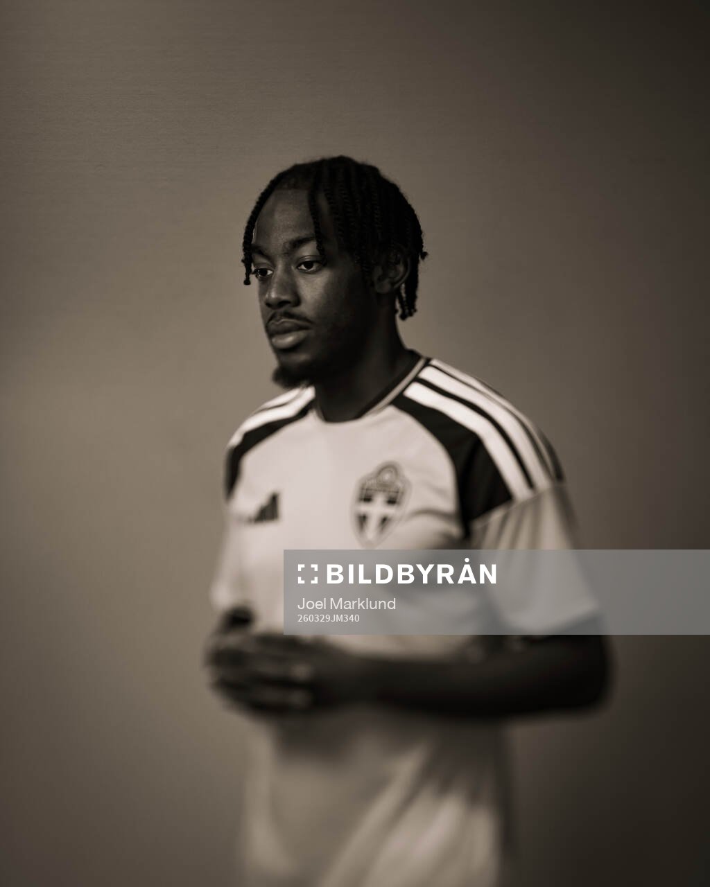 Anthony Elanga of the Swedish national football team poses