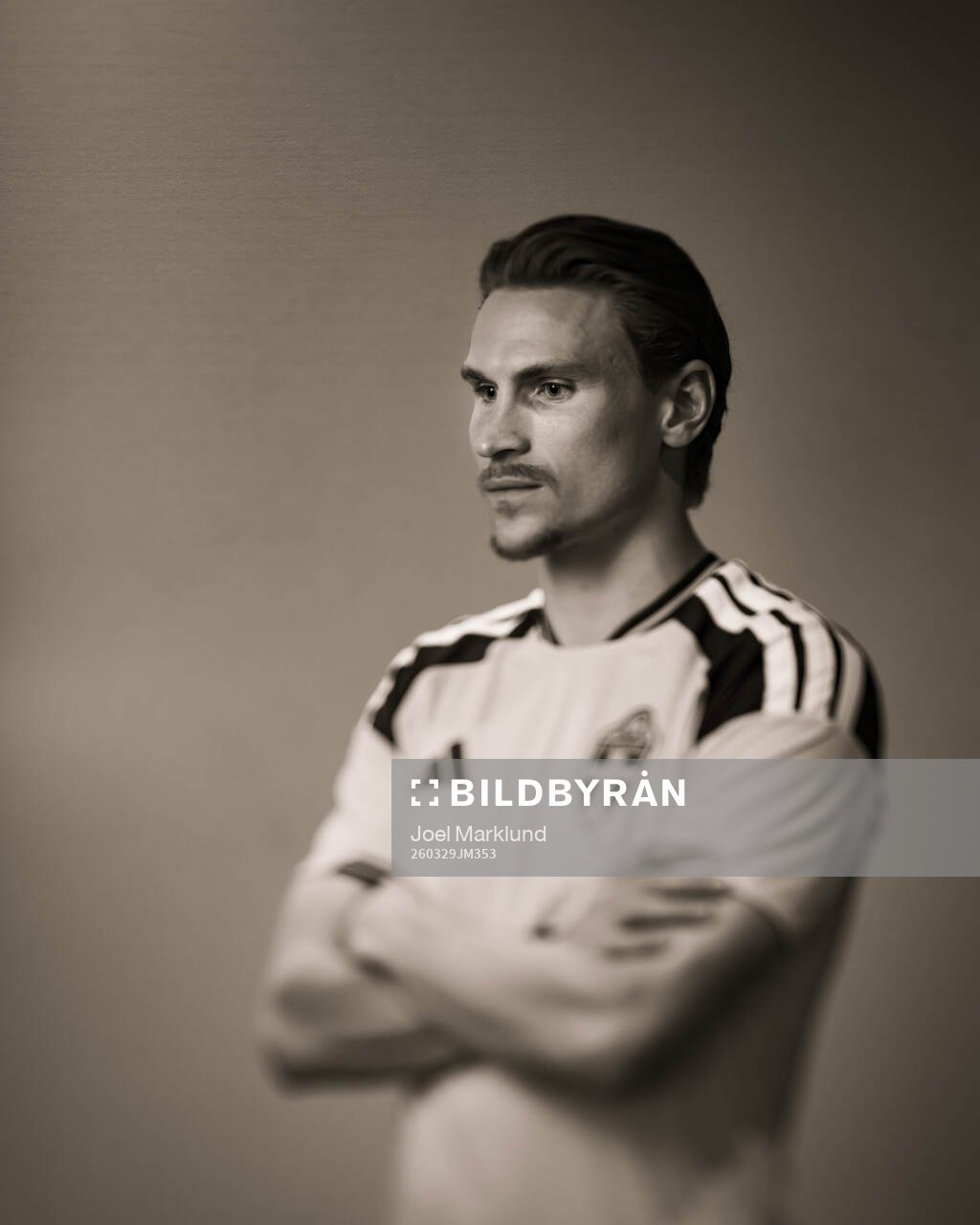 Carl Starfelt of the Swedish national football team poses