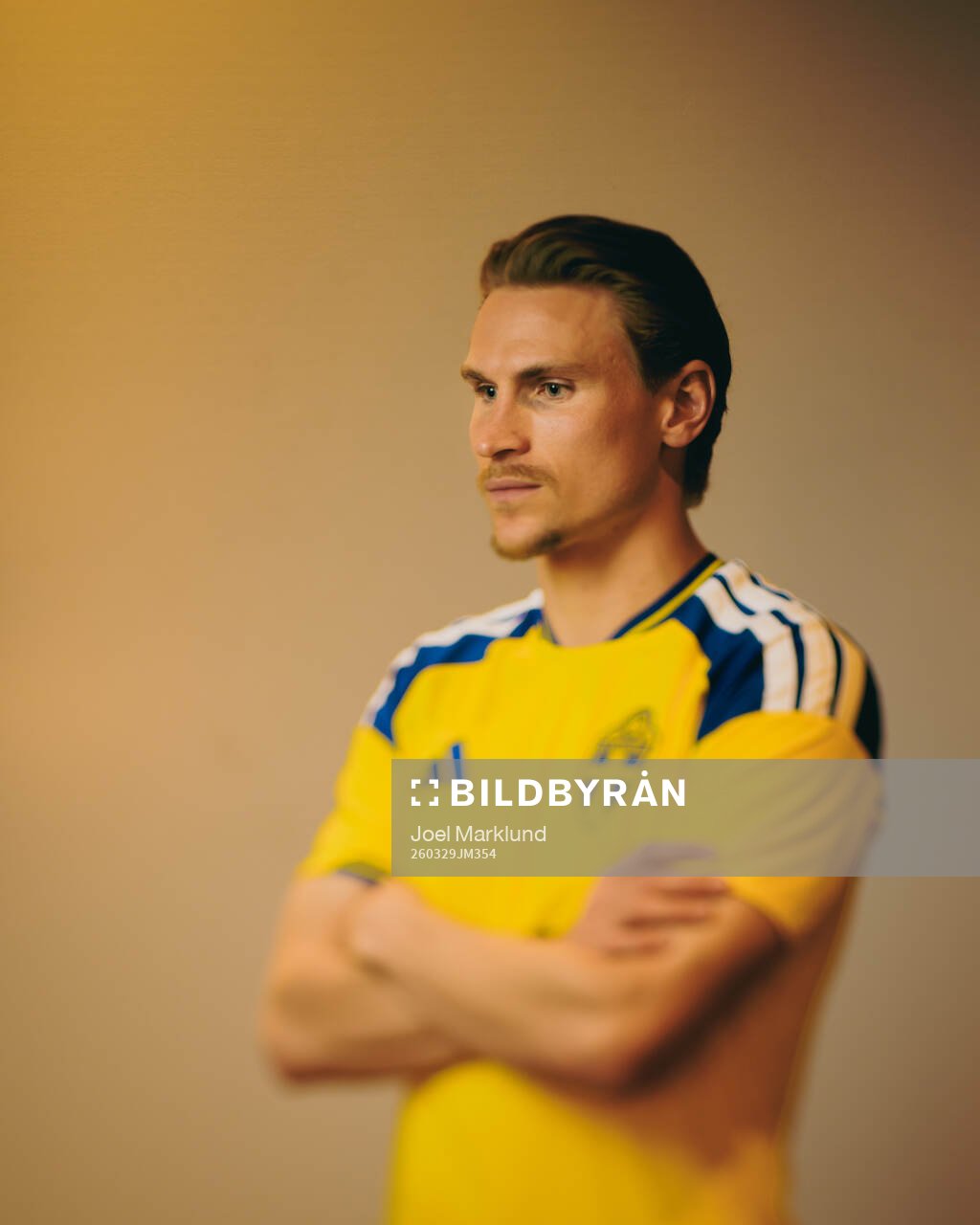 Carl Starfelt of the Swedish national football team poses