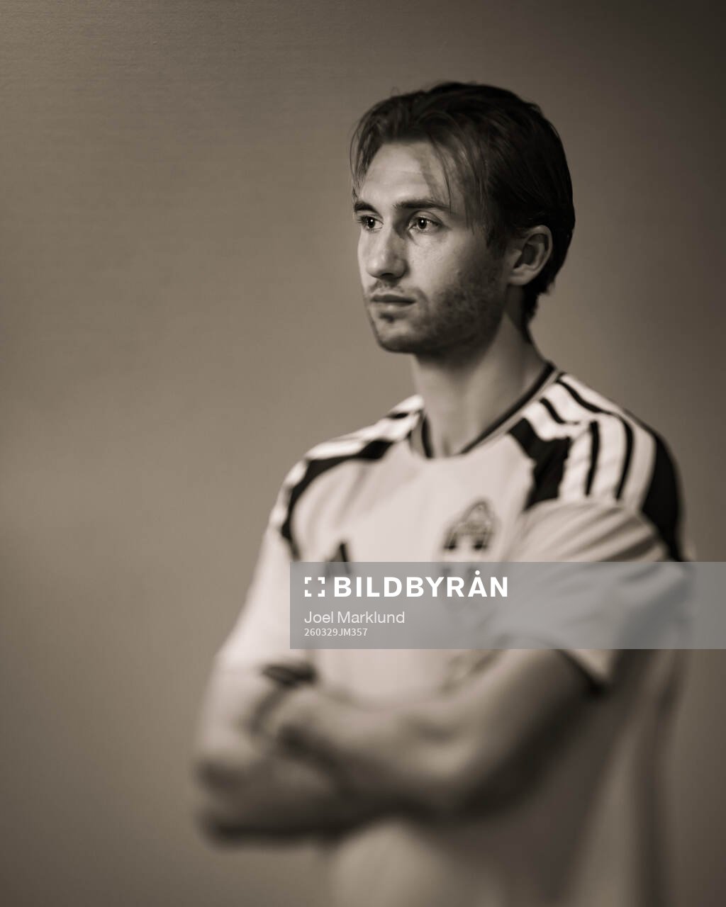 Benjamin Nygren of the Swedish national football team poses