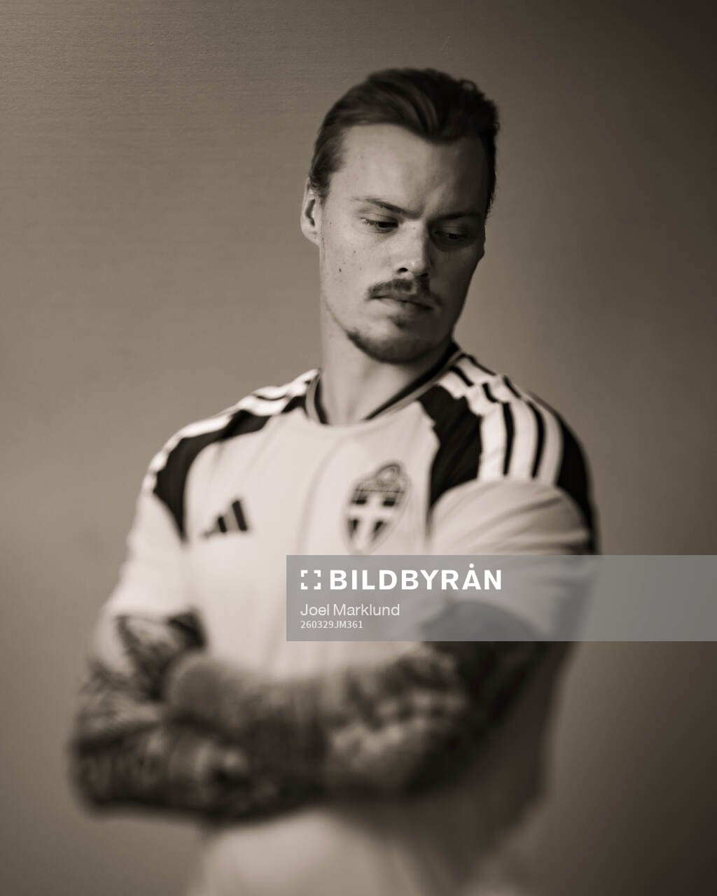 Victor Eriksson of the Swedish national football team poses