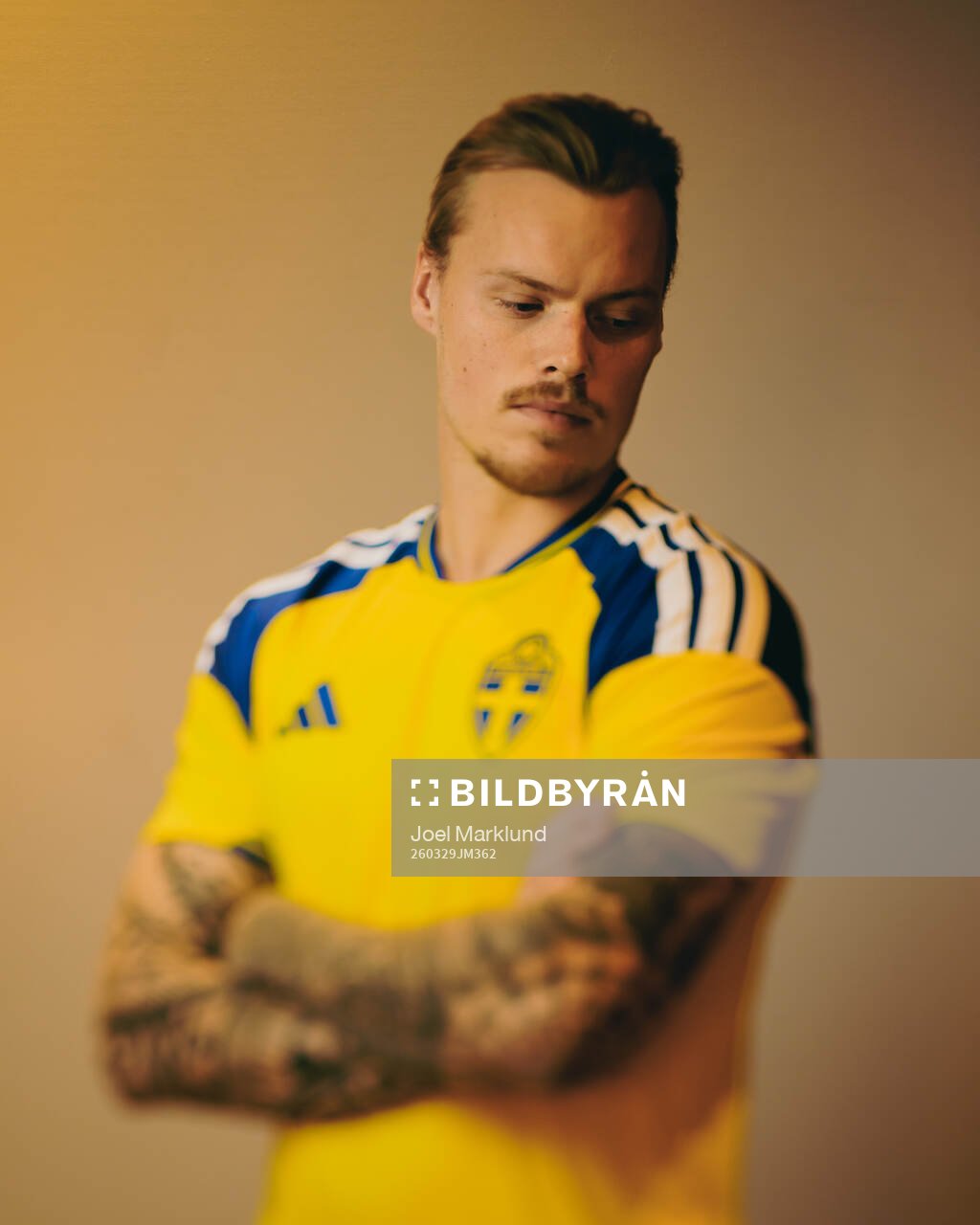 Victor Eriksson of the Swedish national football team poses