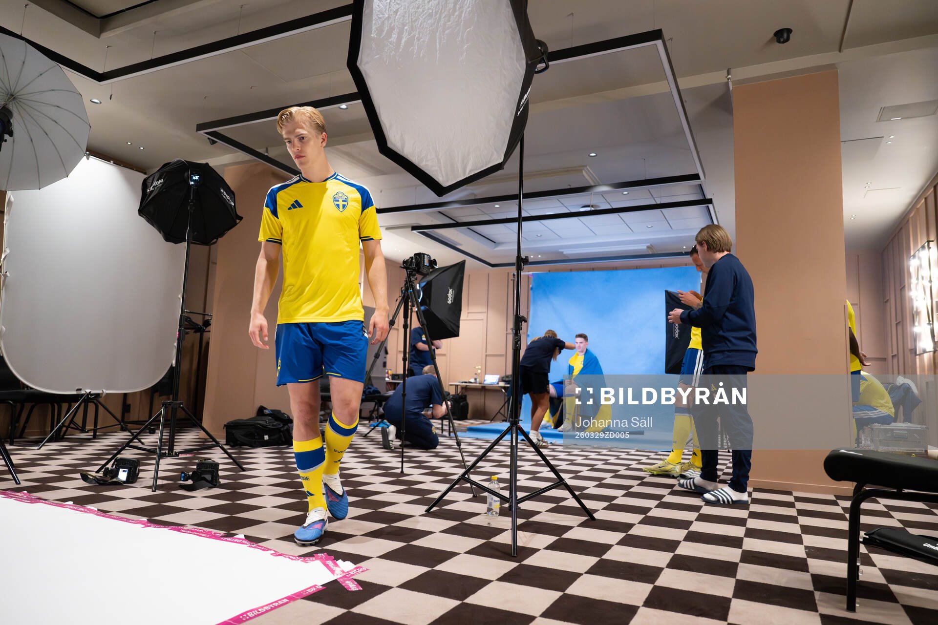 Lucas Bergvall of the Swedish national football team