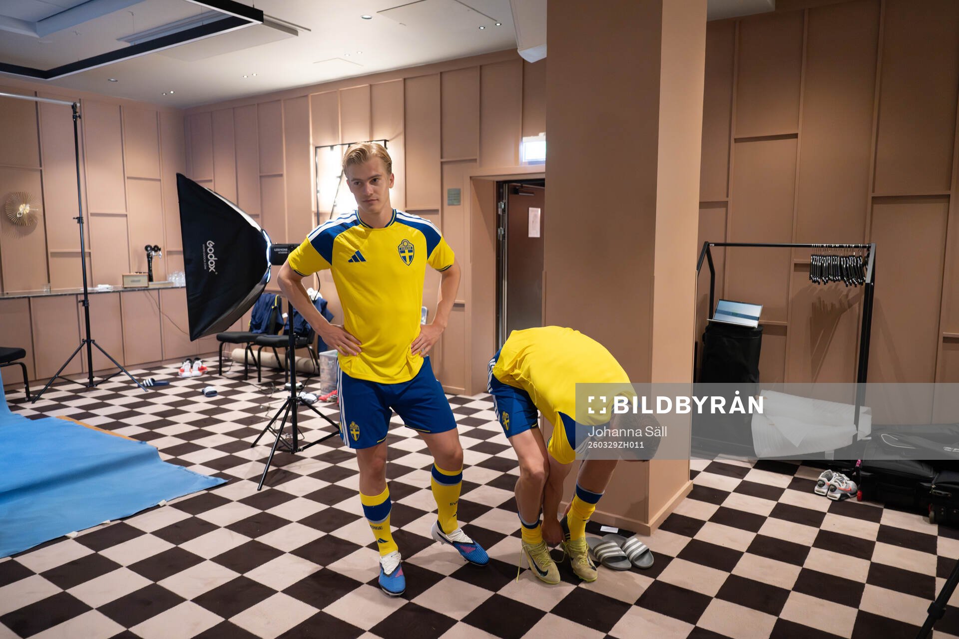 Lucas Bergvall of the Swedish national football team