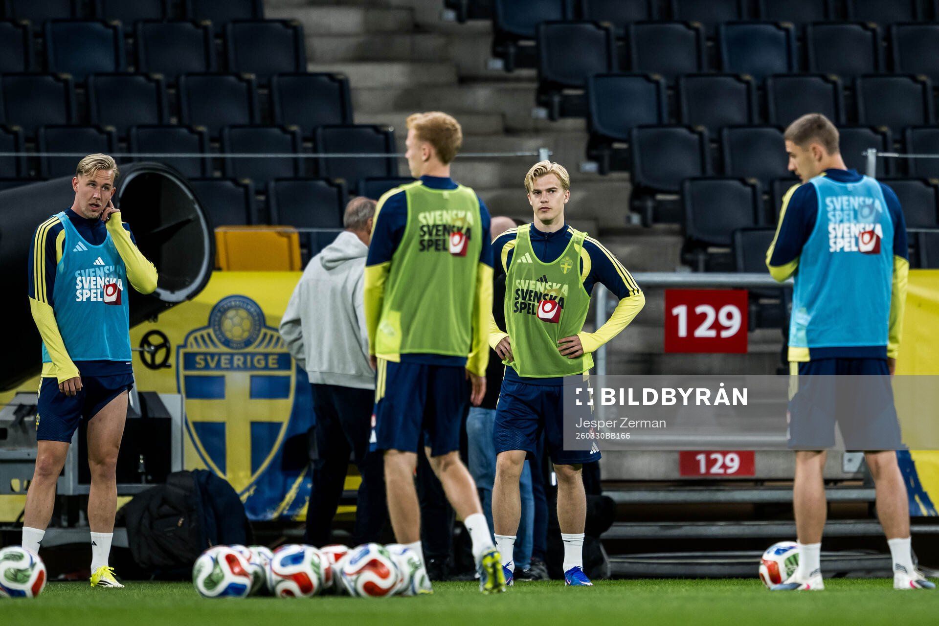 Lucas Bergvall of the Swedish national football team at a