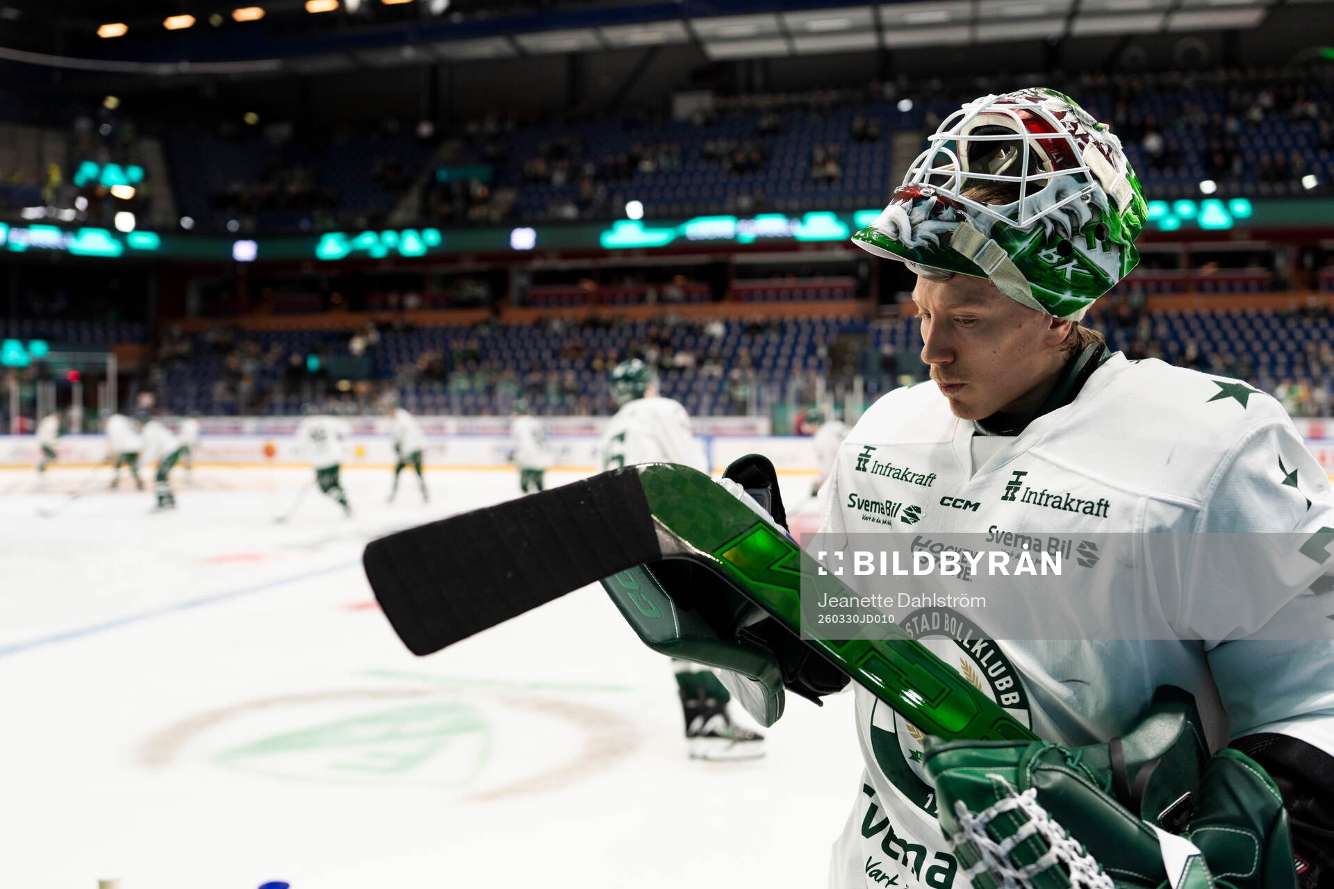 Färjestads målvakt målvakt Emil Larmi