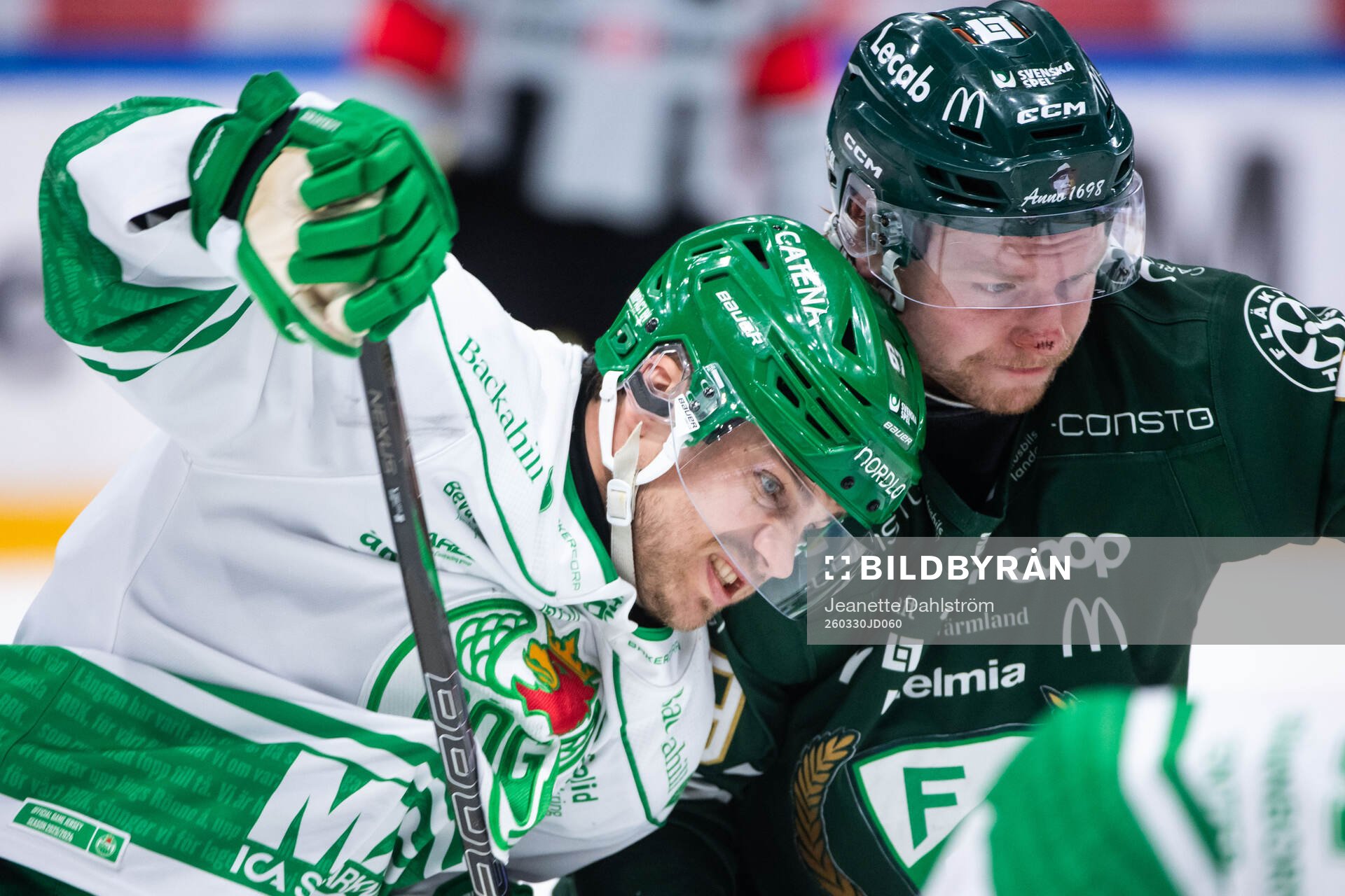 Rögles Leon Bristedt och Färjestads Oskar Steen