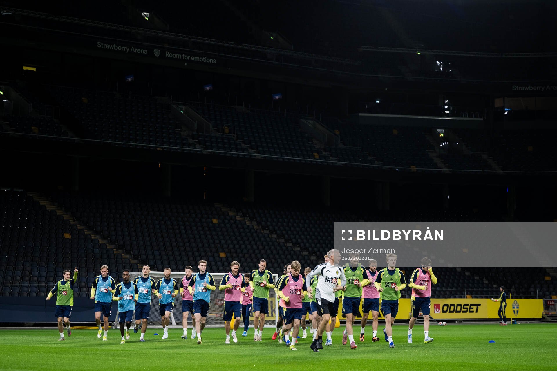 Players of the Swedish national football team at a training