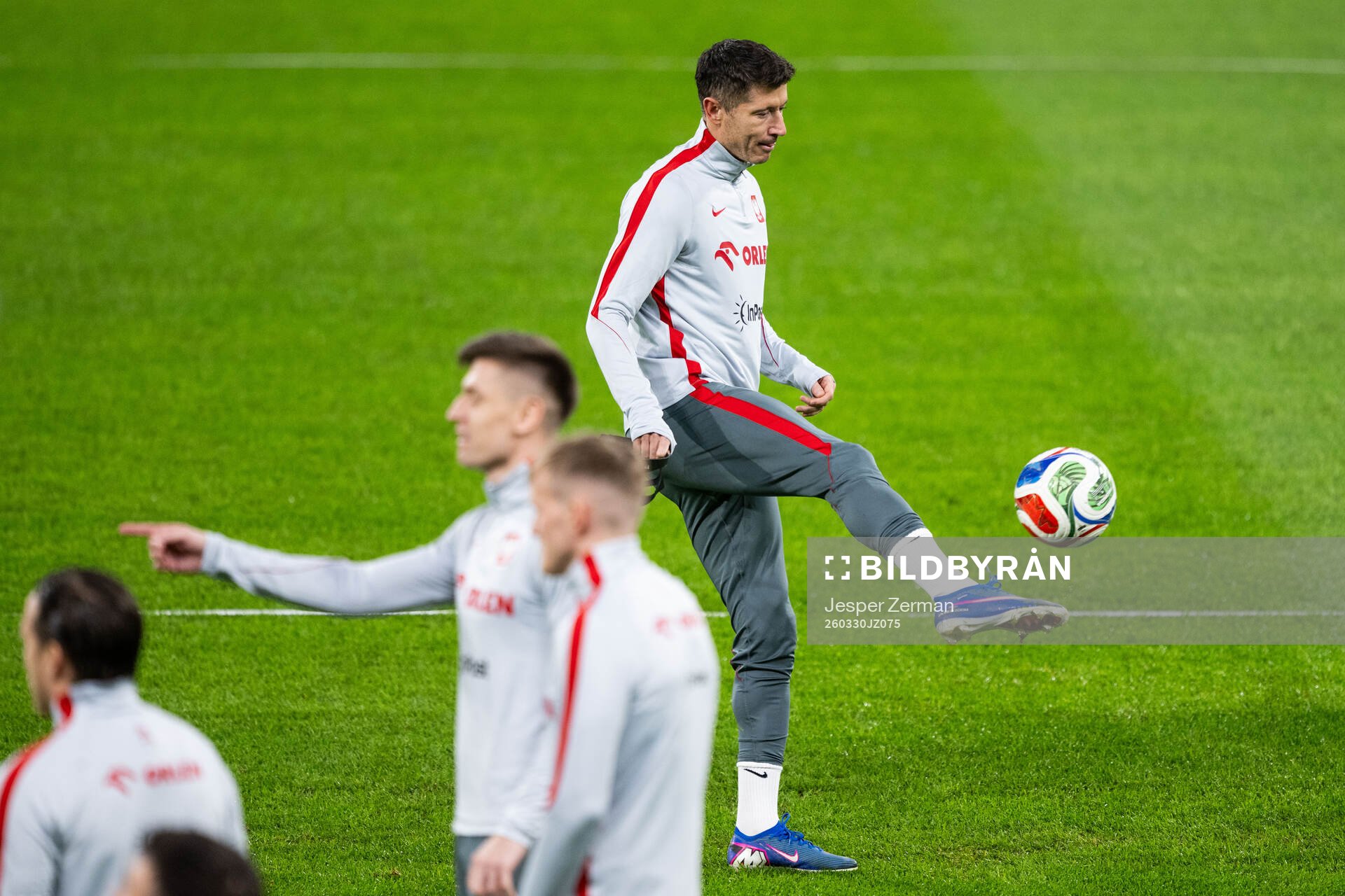 Robert Lewandowski of Poland's national football team at a