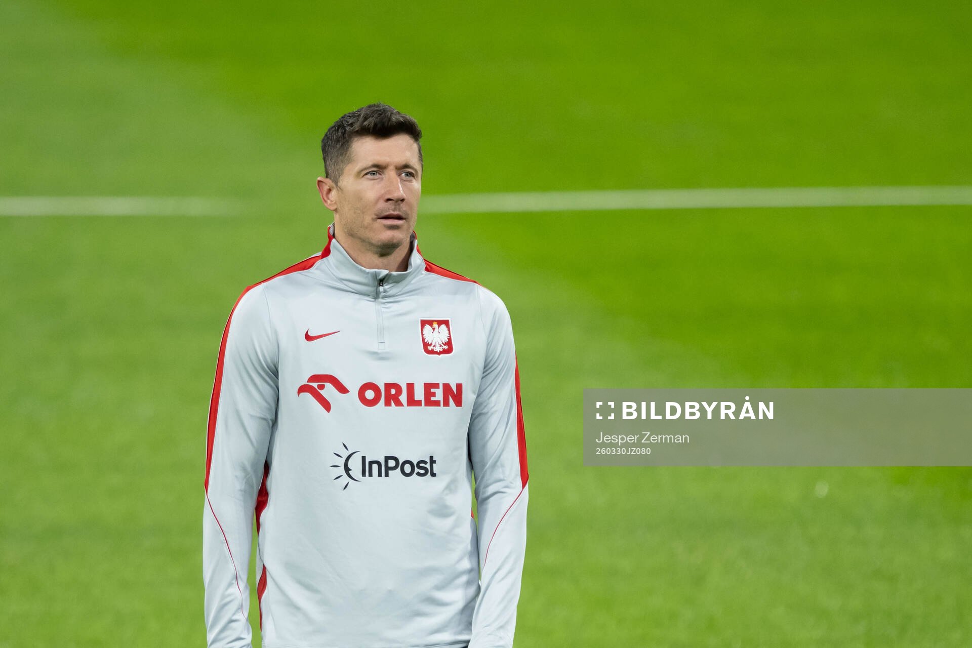 Robert Lewandowski of Poland's national football team at a