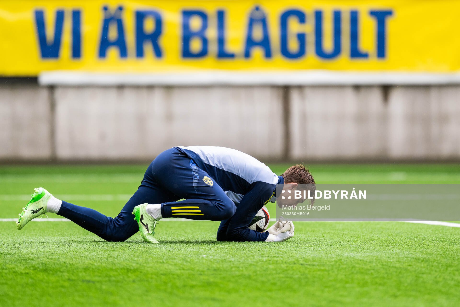 Goalkeeper André Picornell of the Swedish under-21