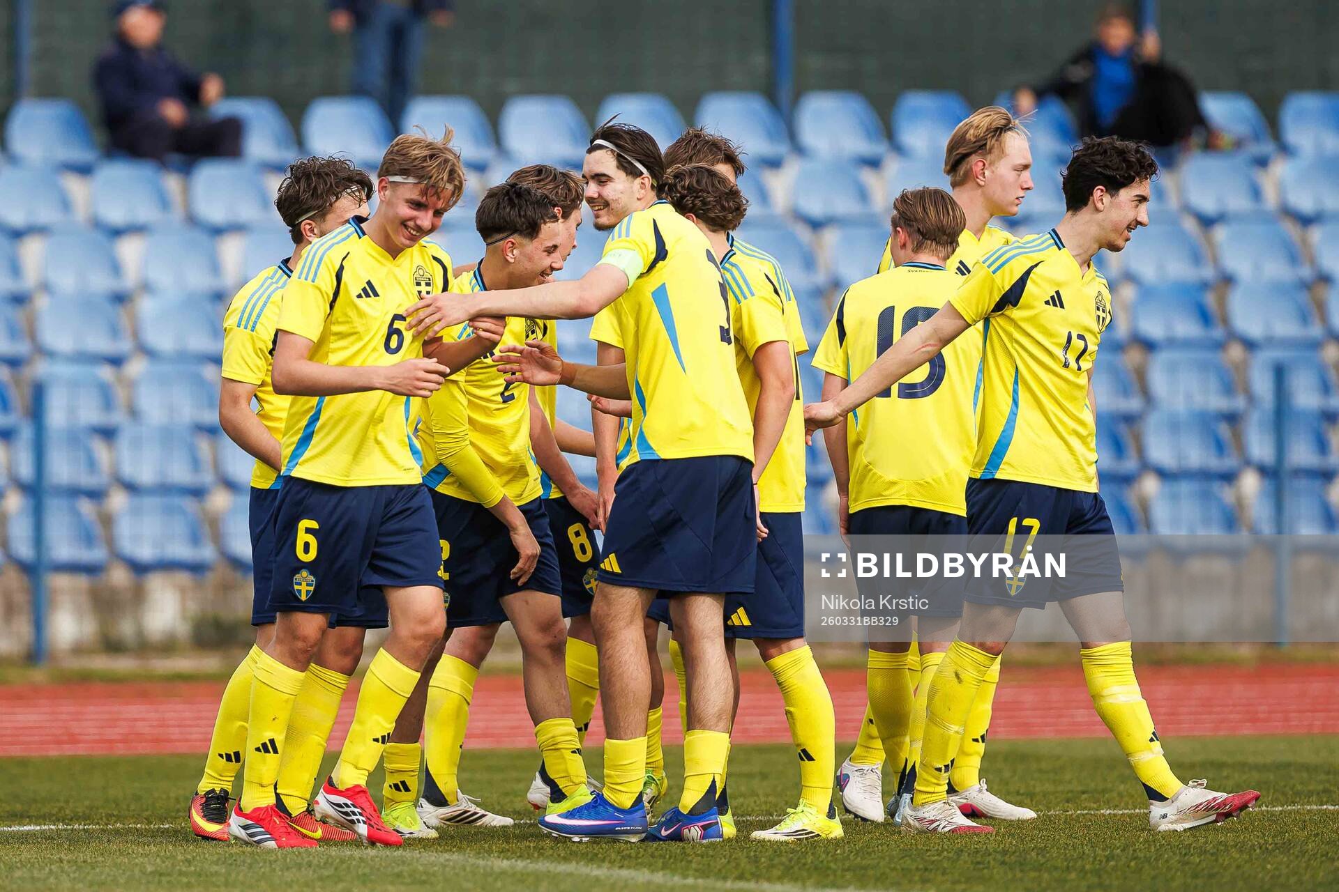 Oliver Månsson of Sweden celebrate with teammates