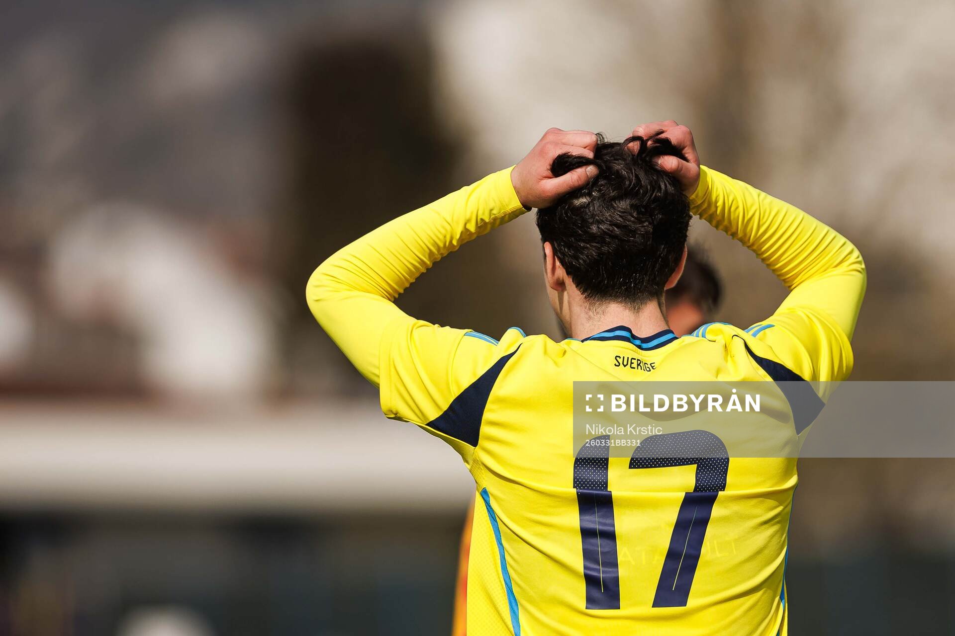 Elion Imeri of Sweden looks dejected