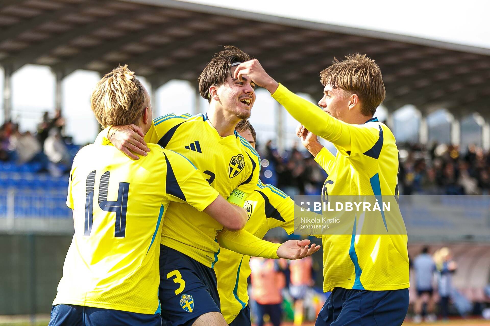 Vicente Ponnert Hidalgo of Sweden celebrate with teammates