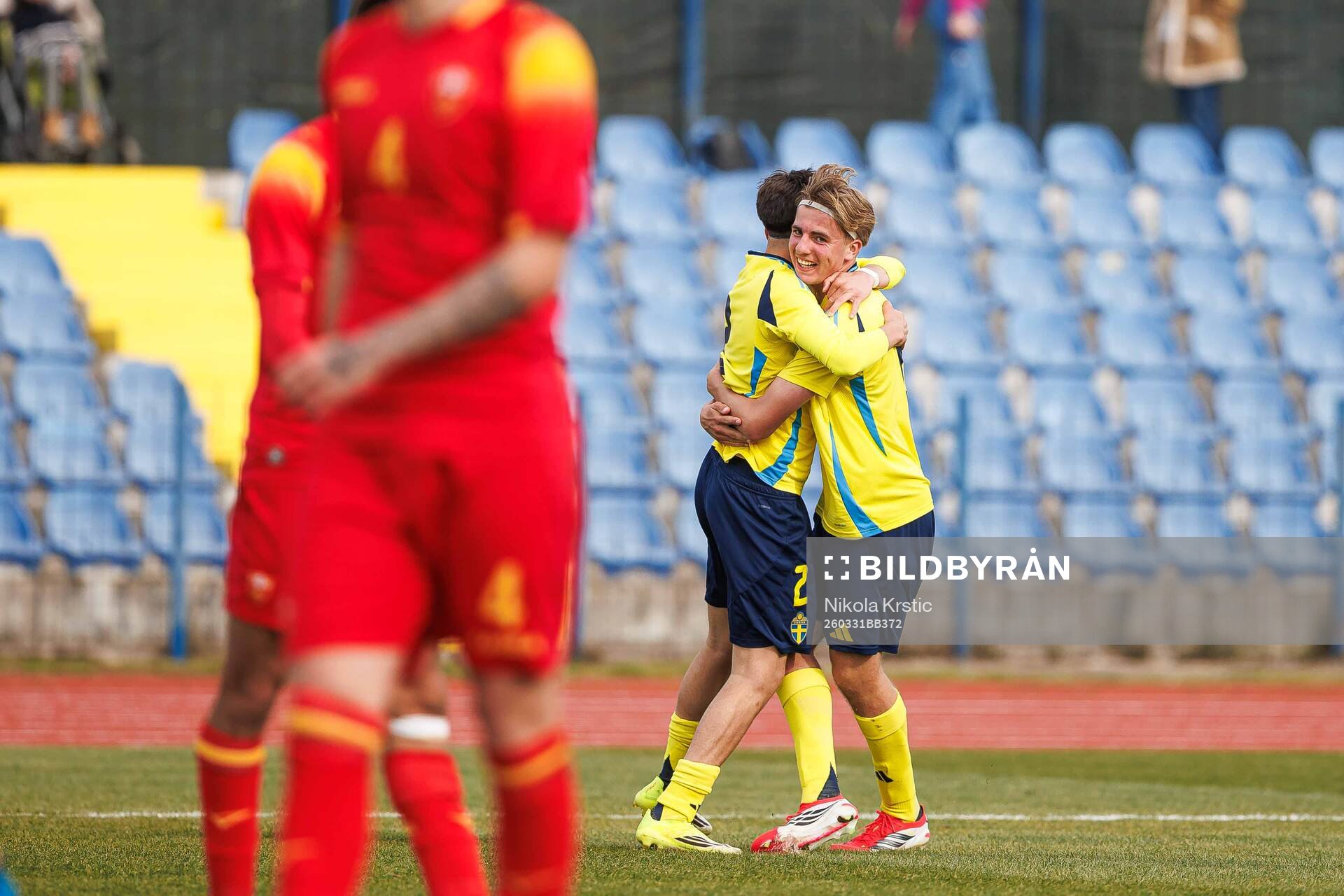 Elias Khalil and Oliver Månsson of Sweden celebrate