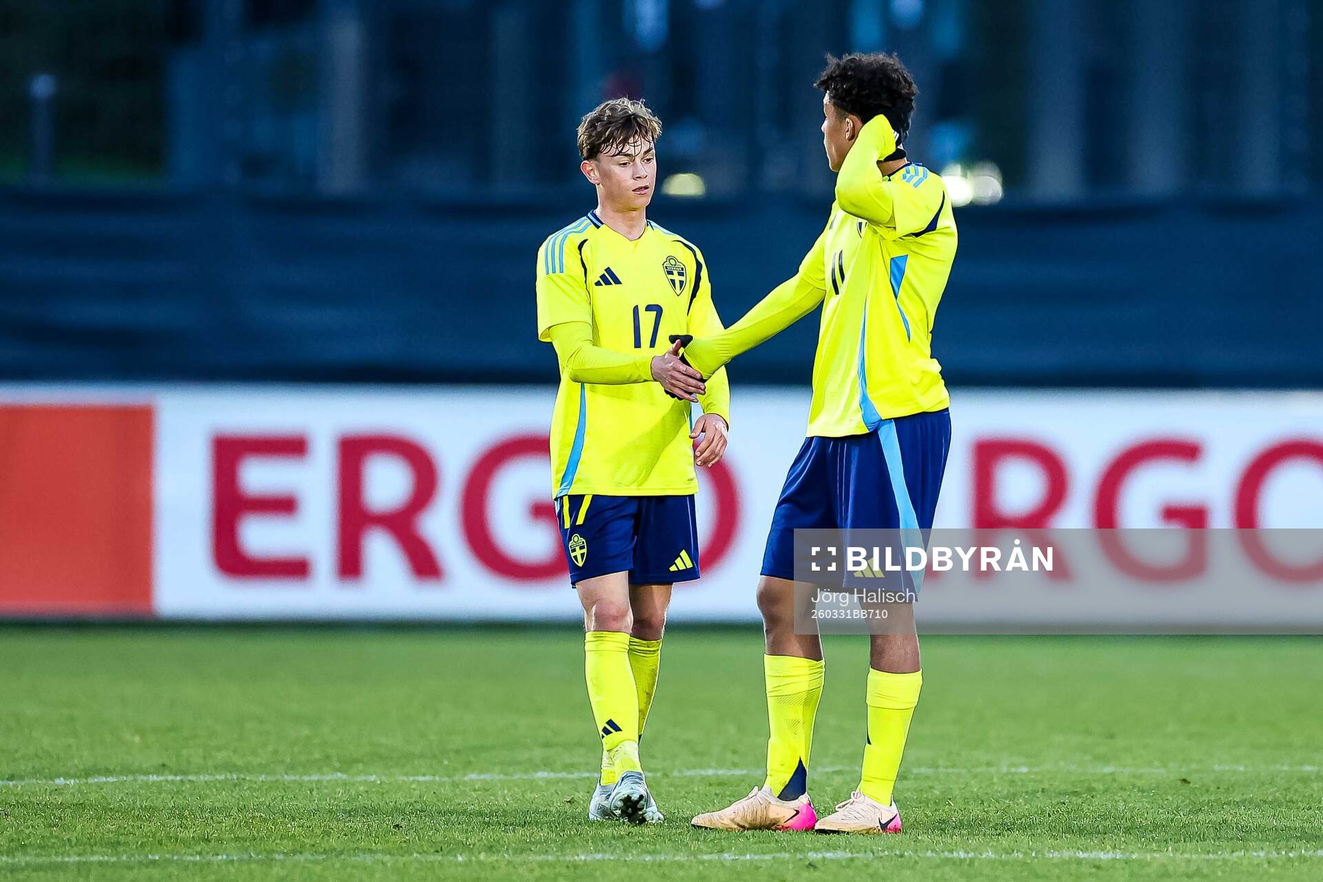 Fred Bozicevic and Sion Oppong of Sweden look dejected