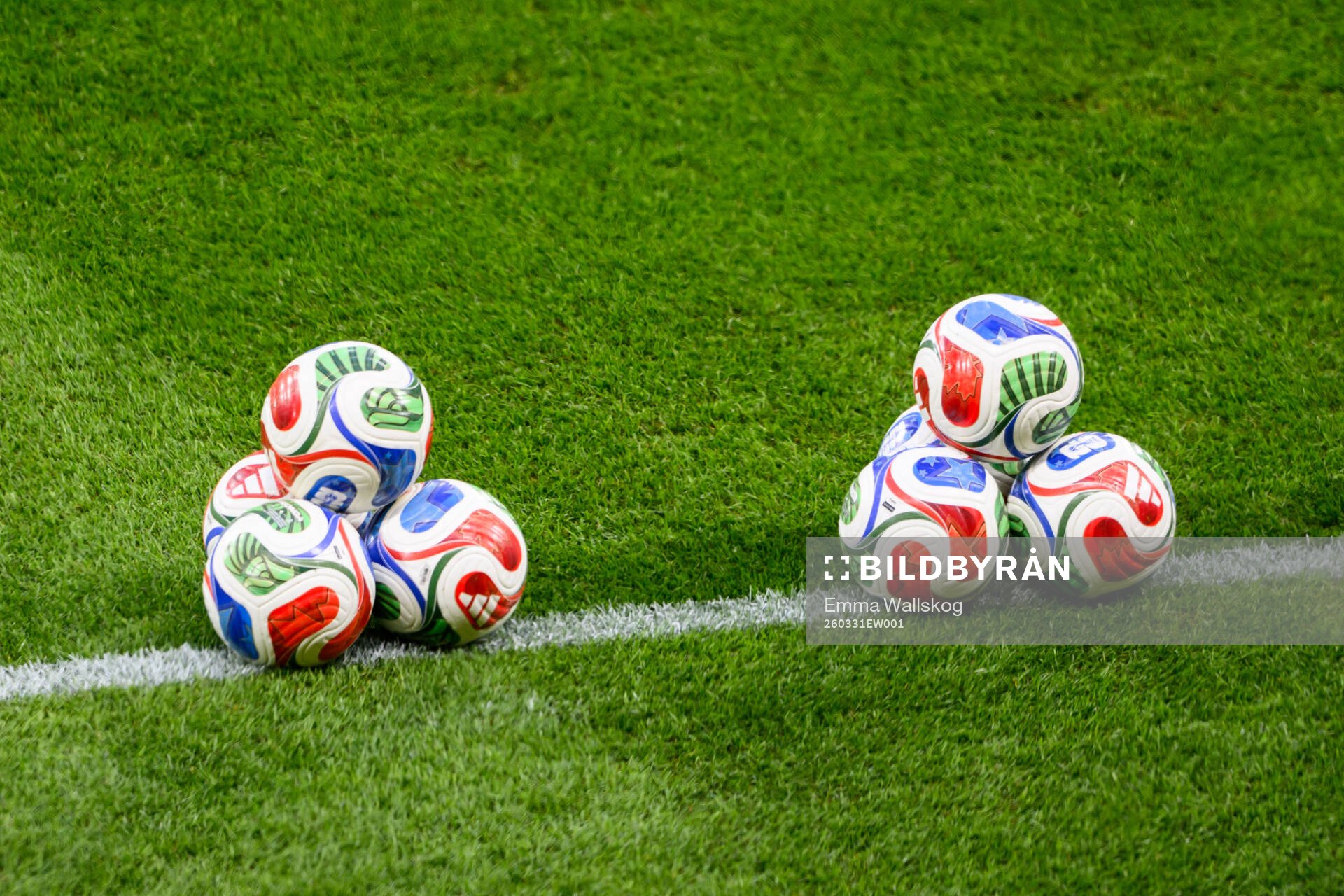 General view of official match balls
