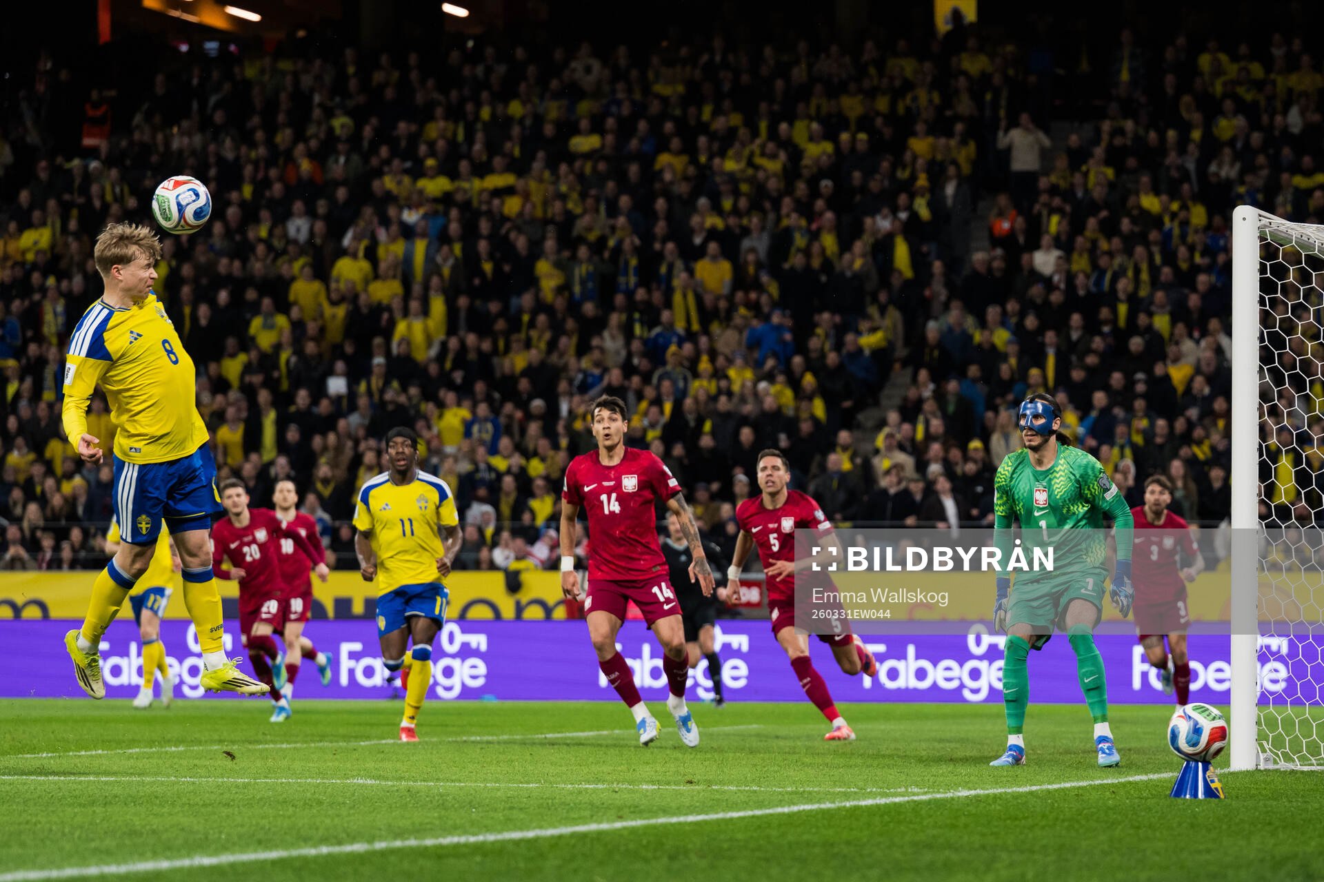 Daniel Svensson of Sweden and goalkeeper Kamil Grabara of