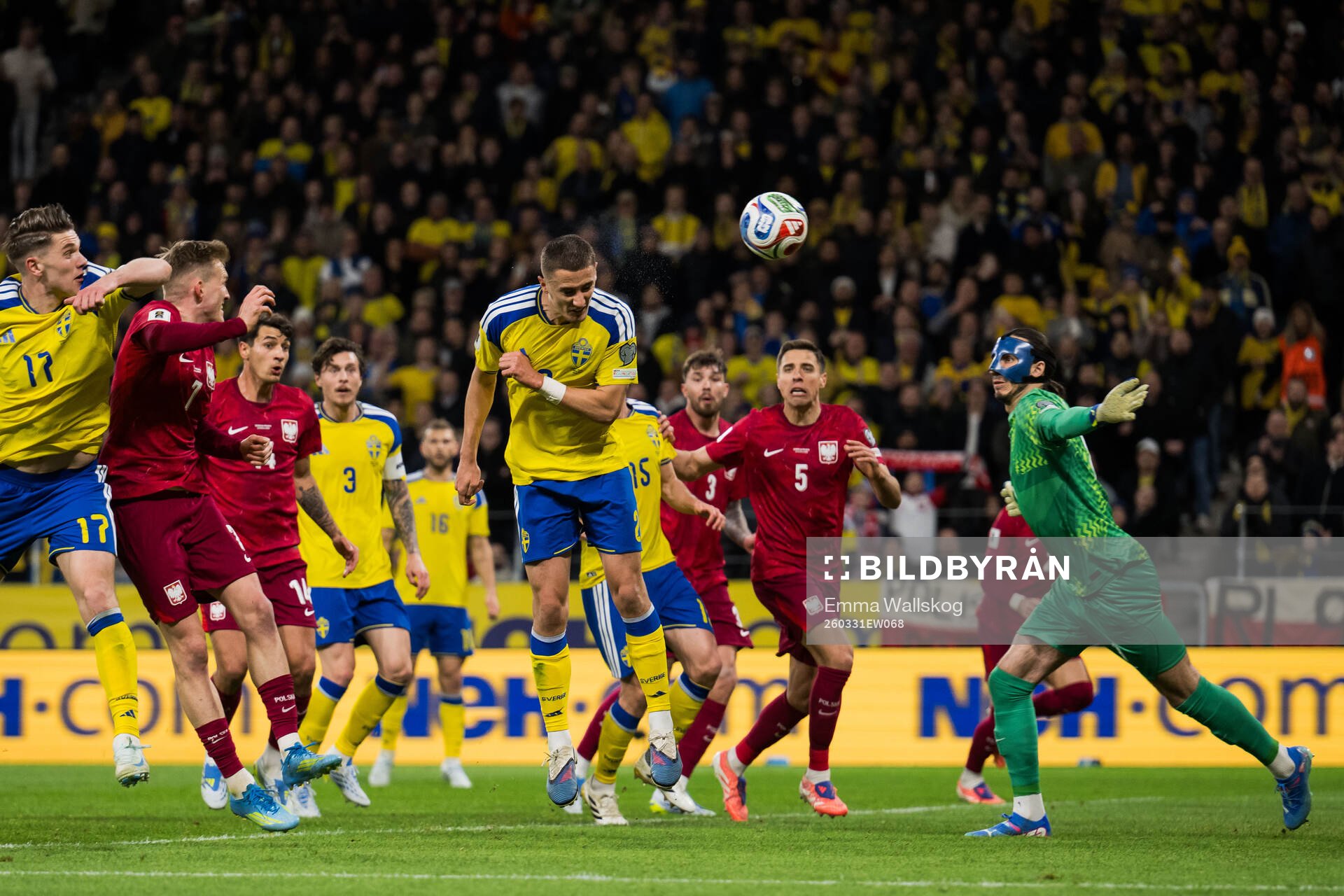 Gustaf Lagerbielke of Sweden scores the 2-1 goal against