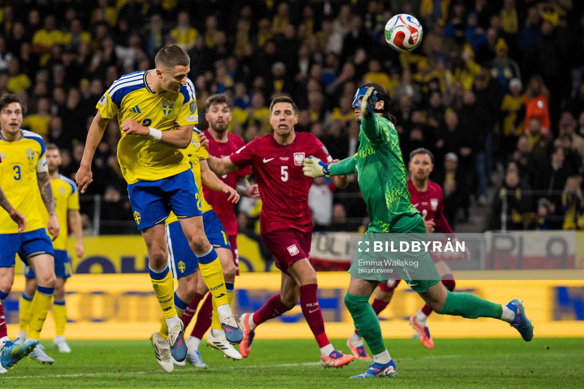 Gustaf Lagerbielke of Sweden scores the 2-1 goal against