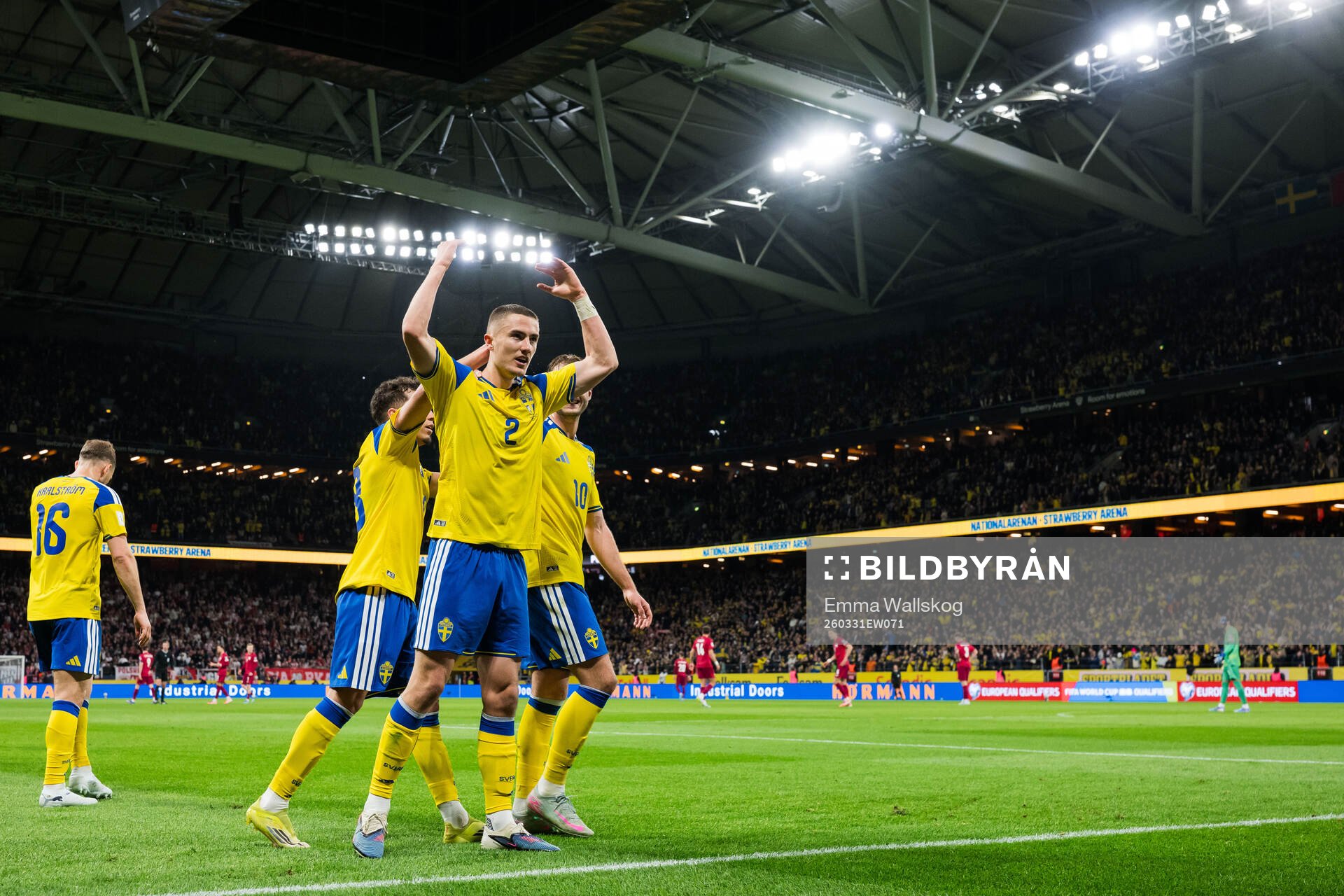 Gustaf Lagerbielke of Sweden celebrates the 2-1 goal