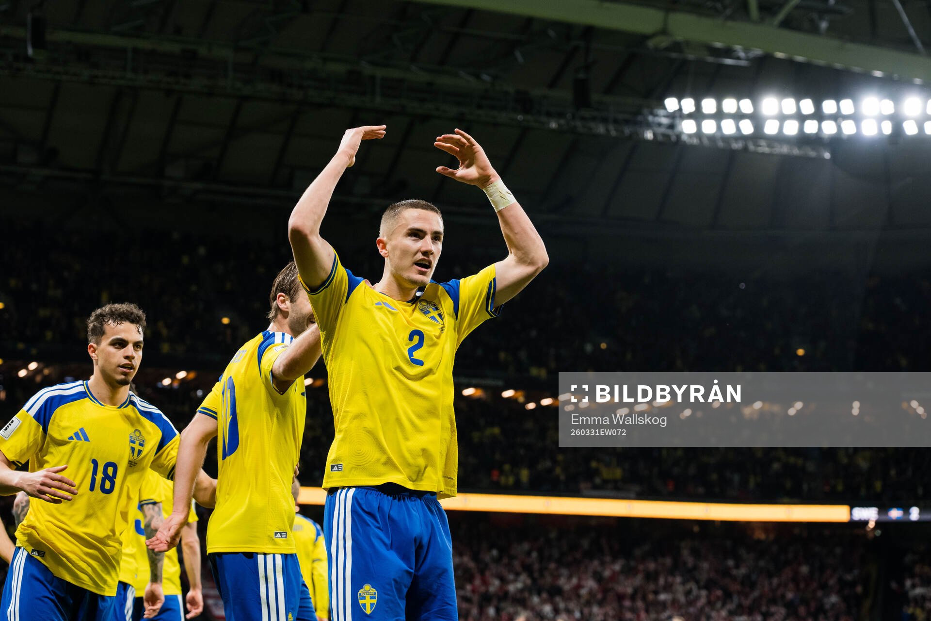 Gustaf Lagerbielke of Sweden celebrates the 2-1 goal