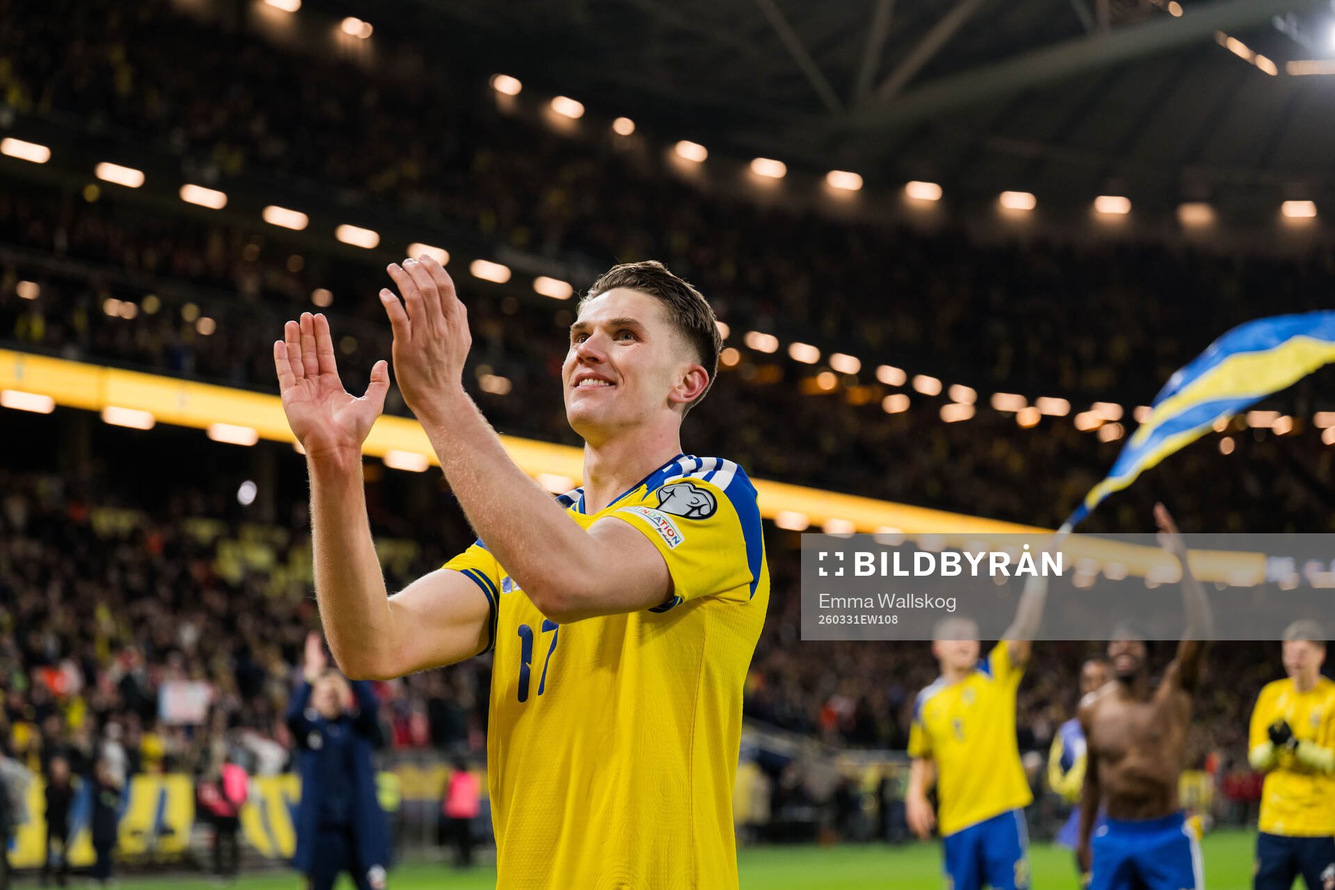Viktor Gyökeres of Sweden celebrates