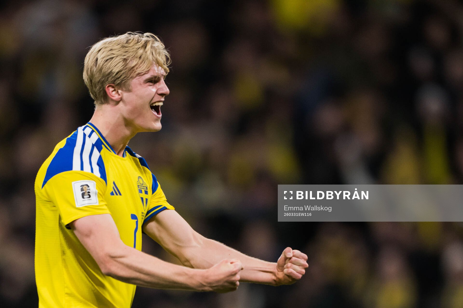 Lucas Bergvall of Sweden celebrates