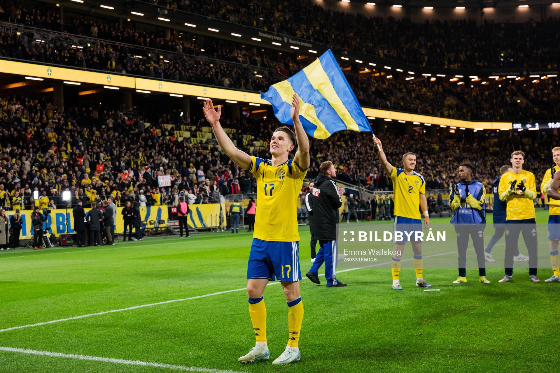 Viktor Gyökeres of Sweden celebrates