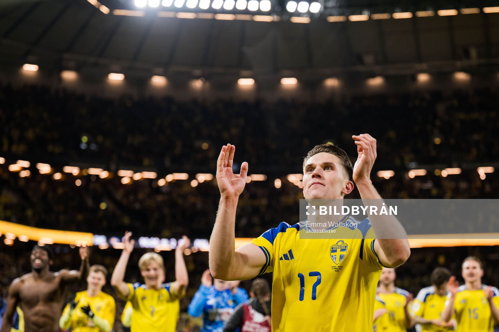 Viktor Gyökeres of Sweden celebrates