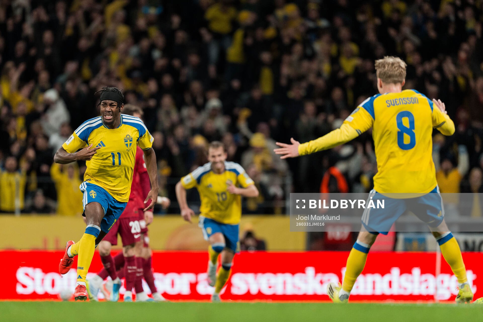 Anthony Elanga of Sweden celebrates