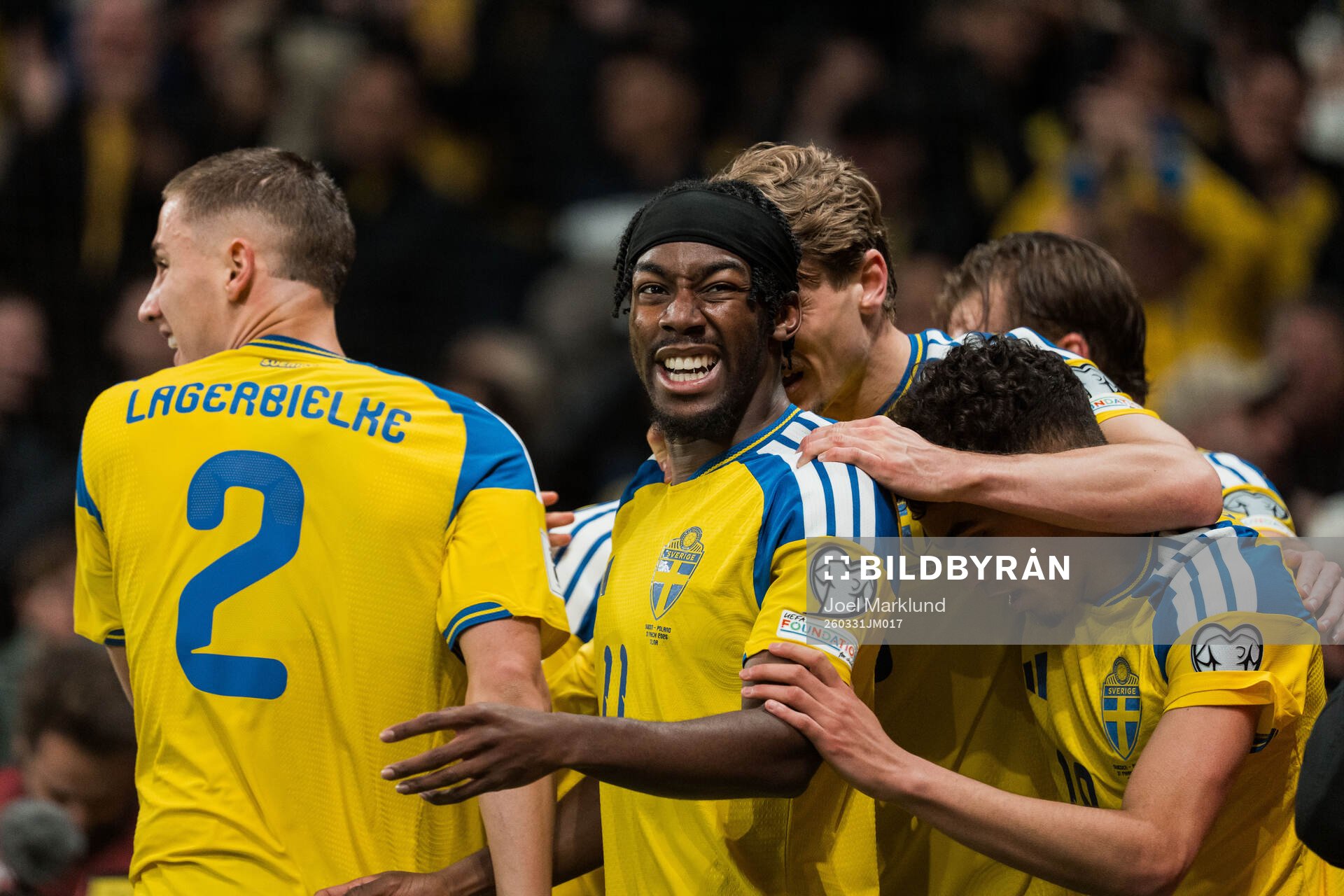 Anthony Elanga of Sweden celebrates