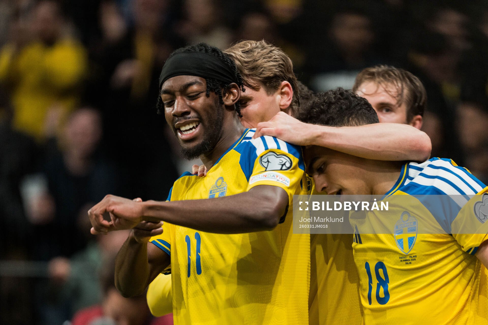 Anthony Elanga of Sweden celebrates