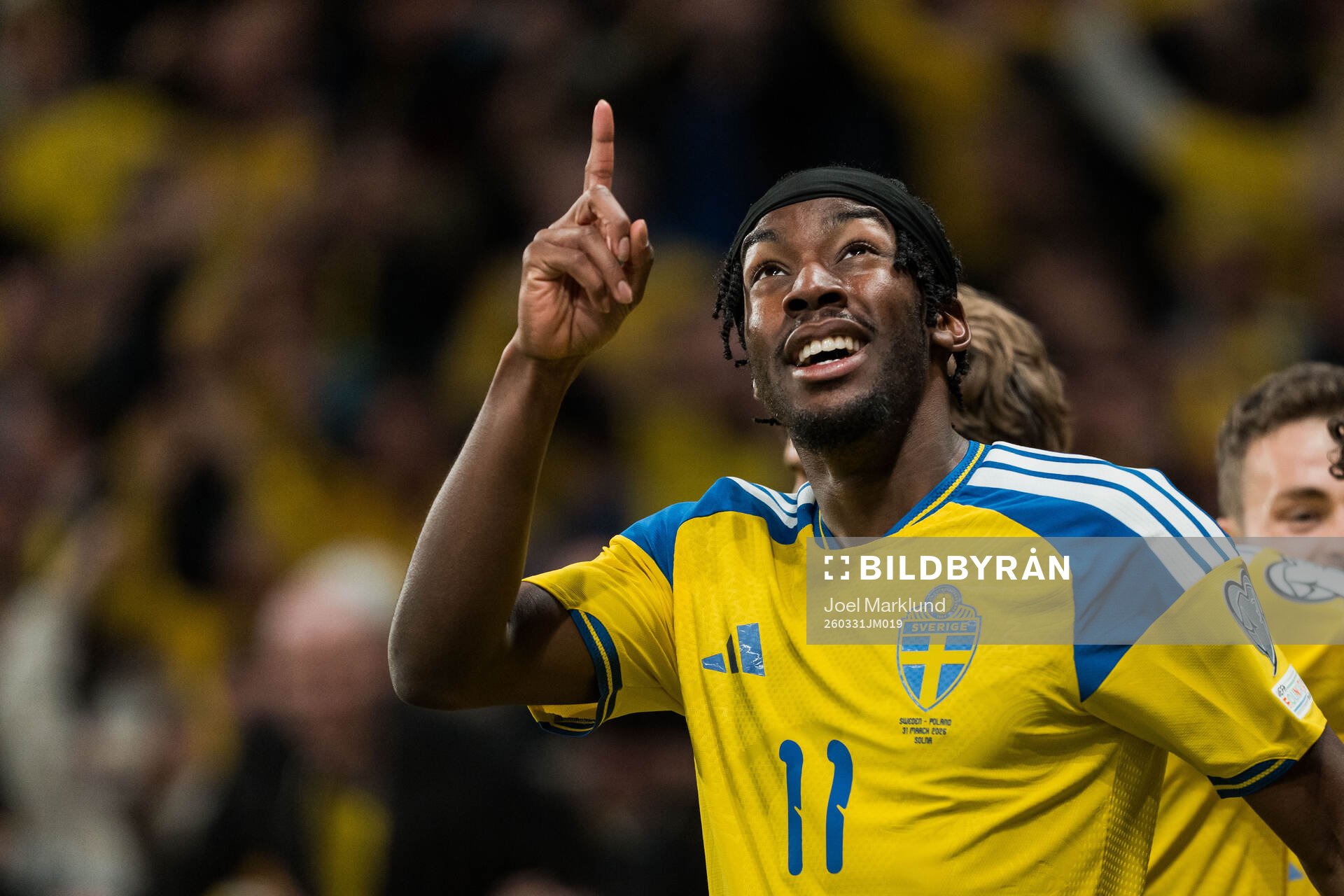 Anthony Elanga of Sweden celebrates