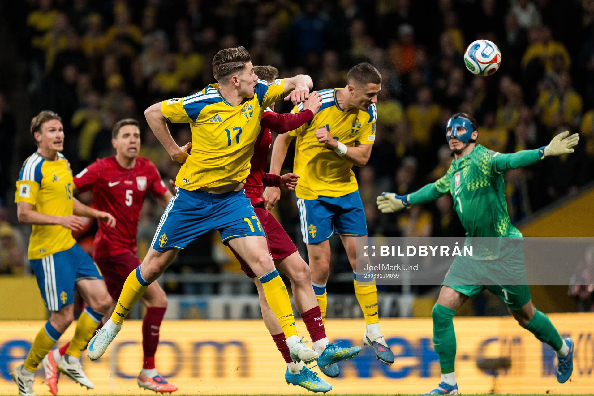 Gustaf Lagerbielke of Sweden scores the 2-1 goal against