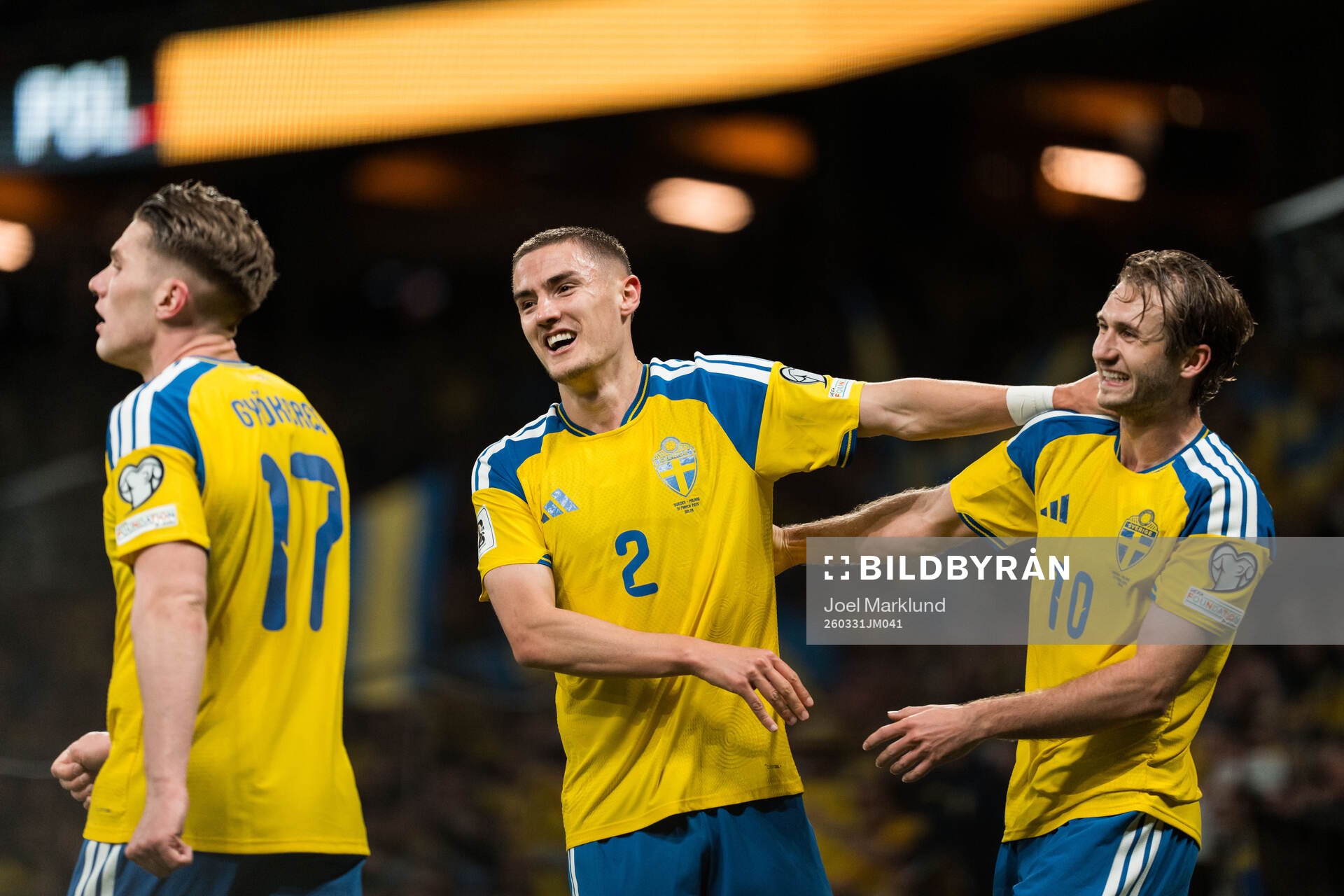 Viktor Gyökeres, Gustaf Lagerbielke and Benjamin Nygren of