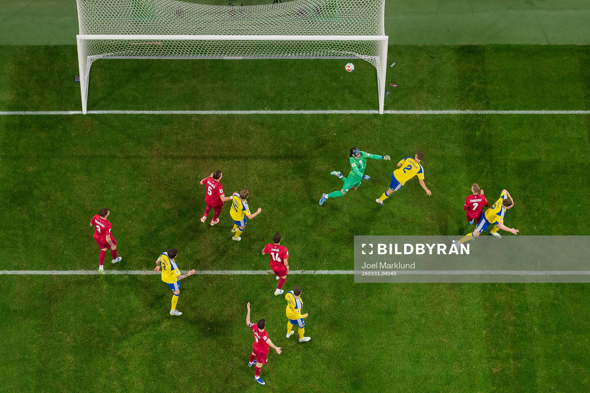 Gustaf Lagerbielke of Sweden scores the 2-1 goal against