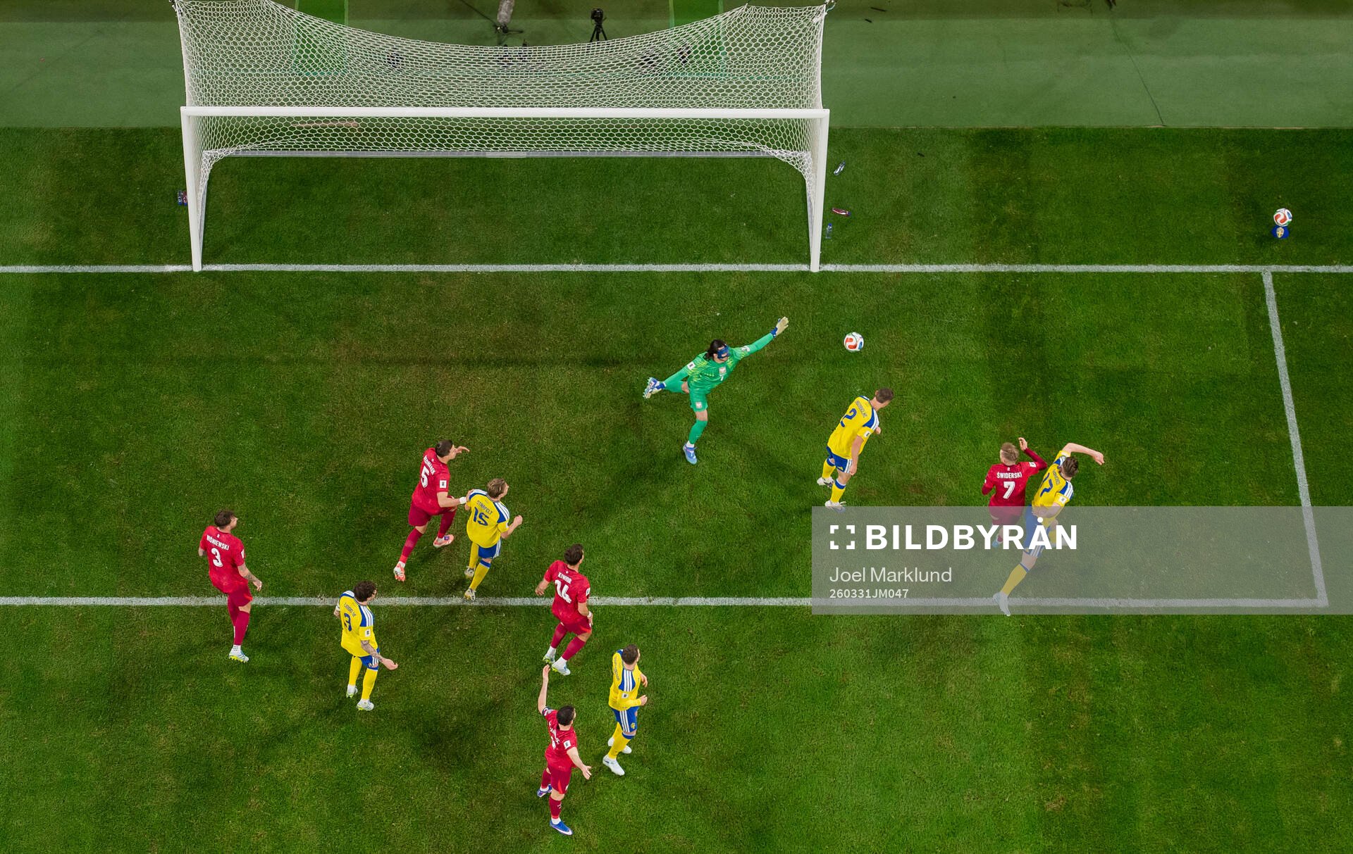 Gustaf Lagerbielke of Sweden scores the 2-1 goal against