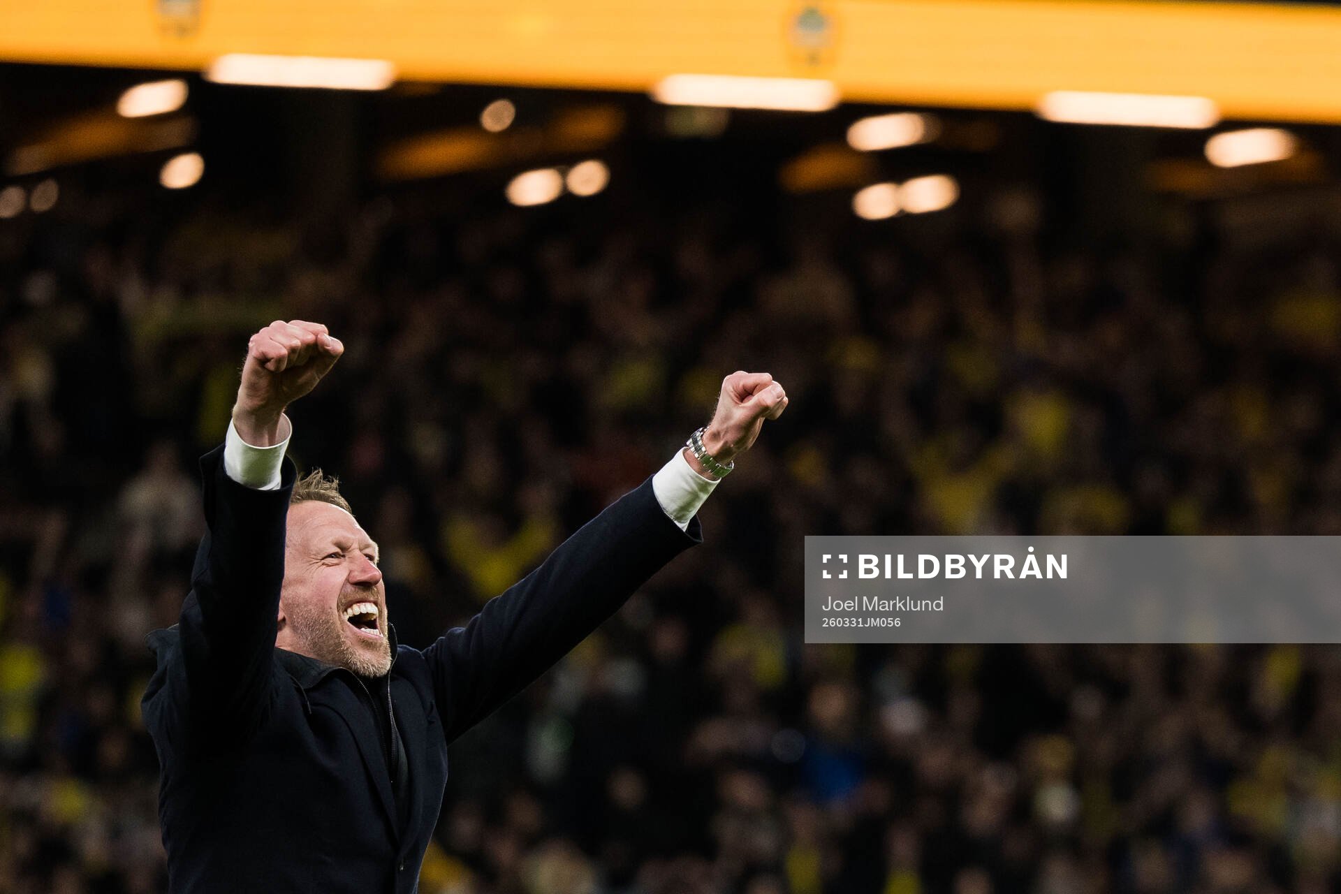 Head coach Graham Potter of Sweden celebrates