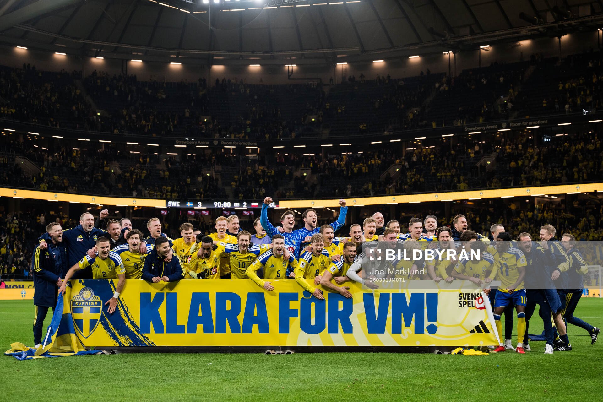 Players of Sweden celebrate