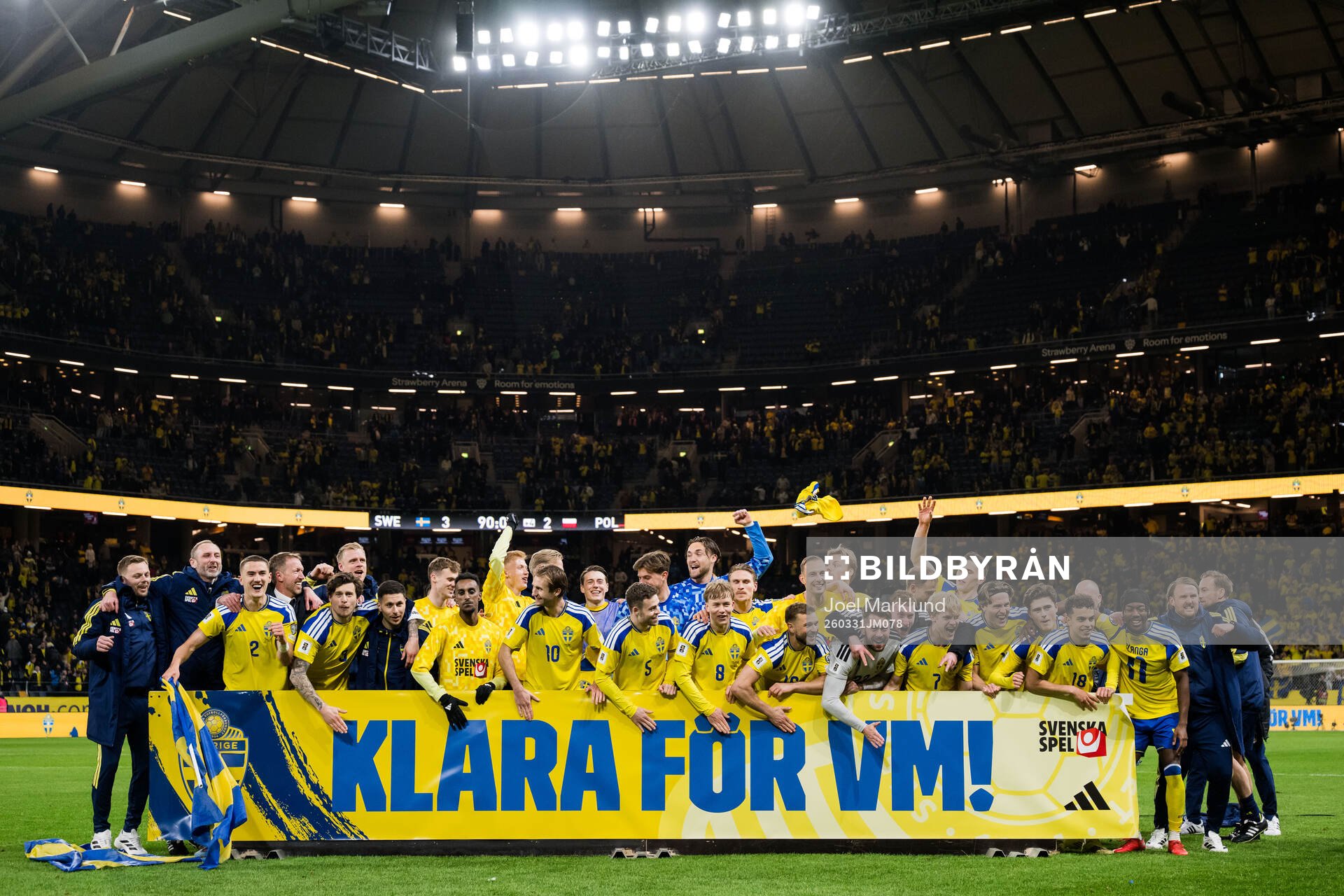 Players of Sweden celebrate