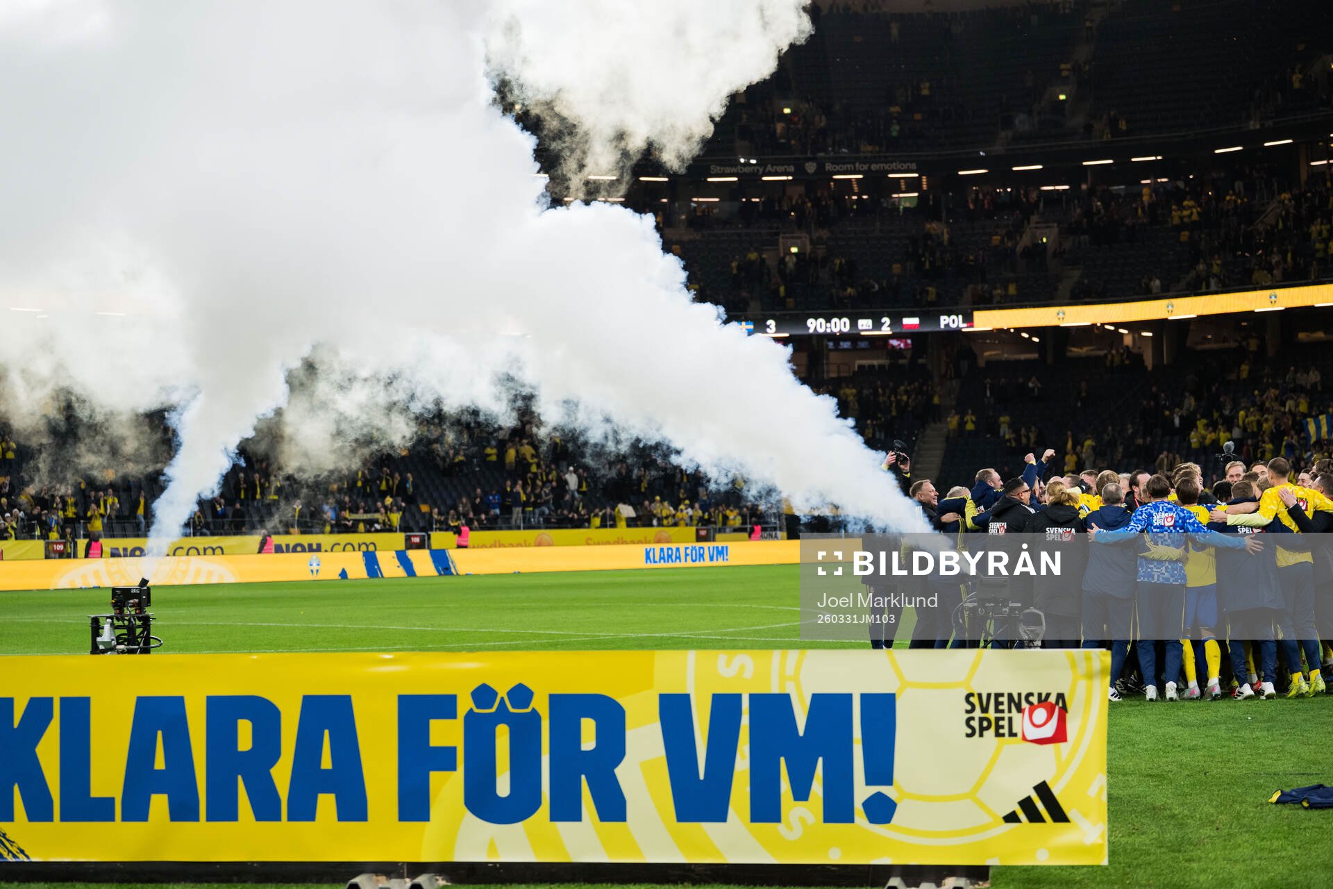 Players of Sweden celebrate