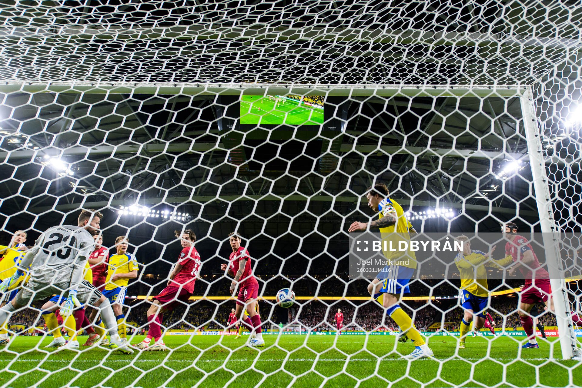 during the FIFA World Cup Qualifier play-off final football