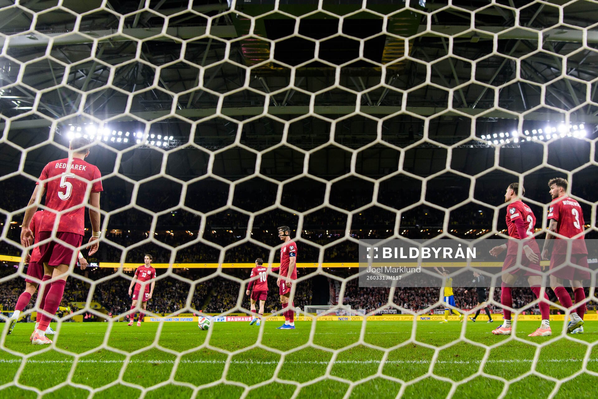 Robert Lewandowski of Poland looks dejected