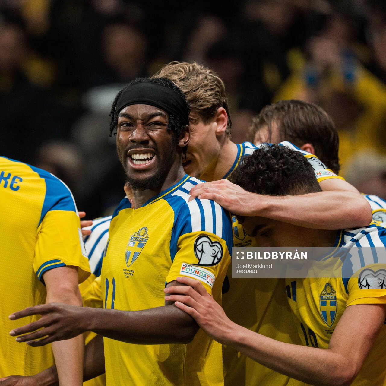 Anthony Elanga of Sweden celebrates