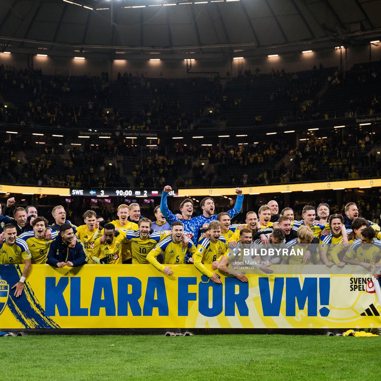 Players of Sweden celebrate
