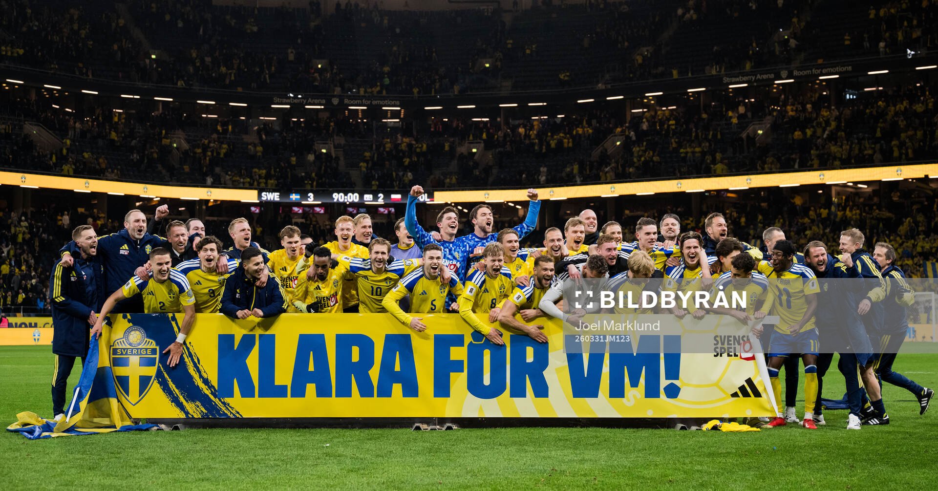 Players of Sweden celebrate