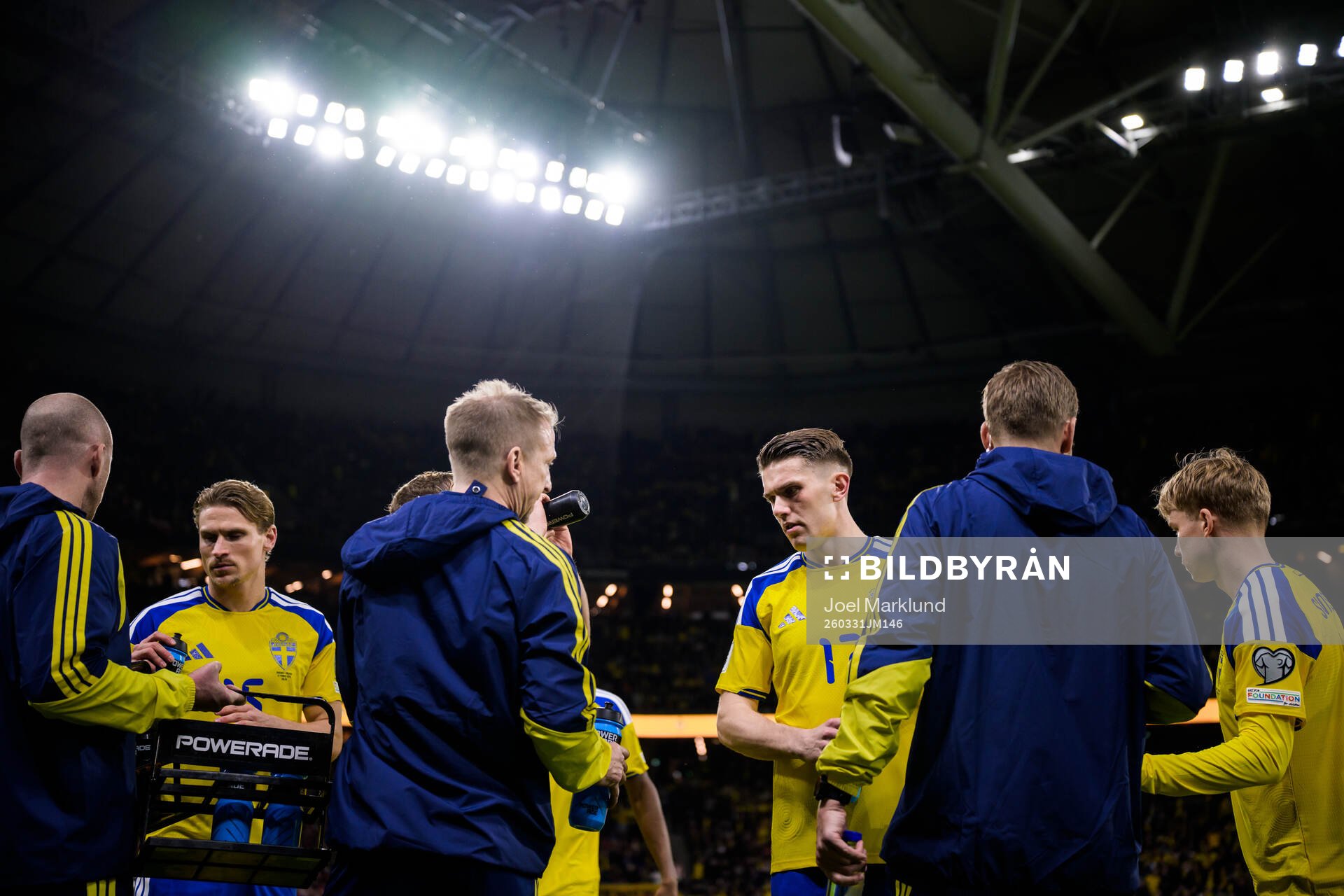 Carl Starfelt, Viktor Gyökeres and Daniel Svensson of